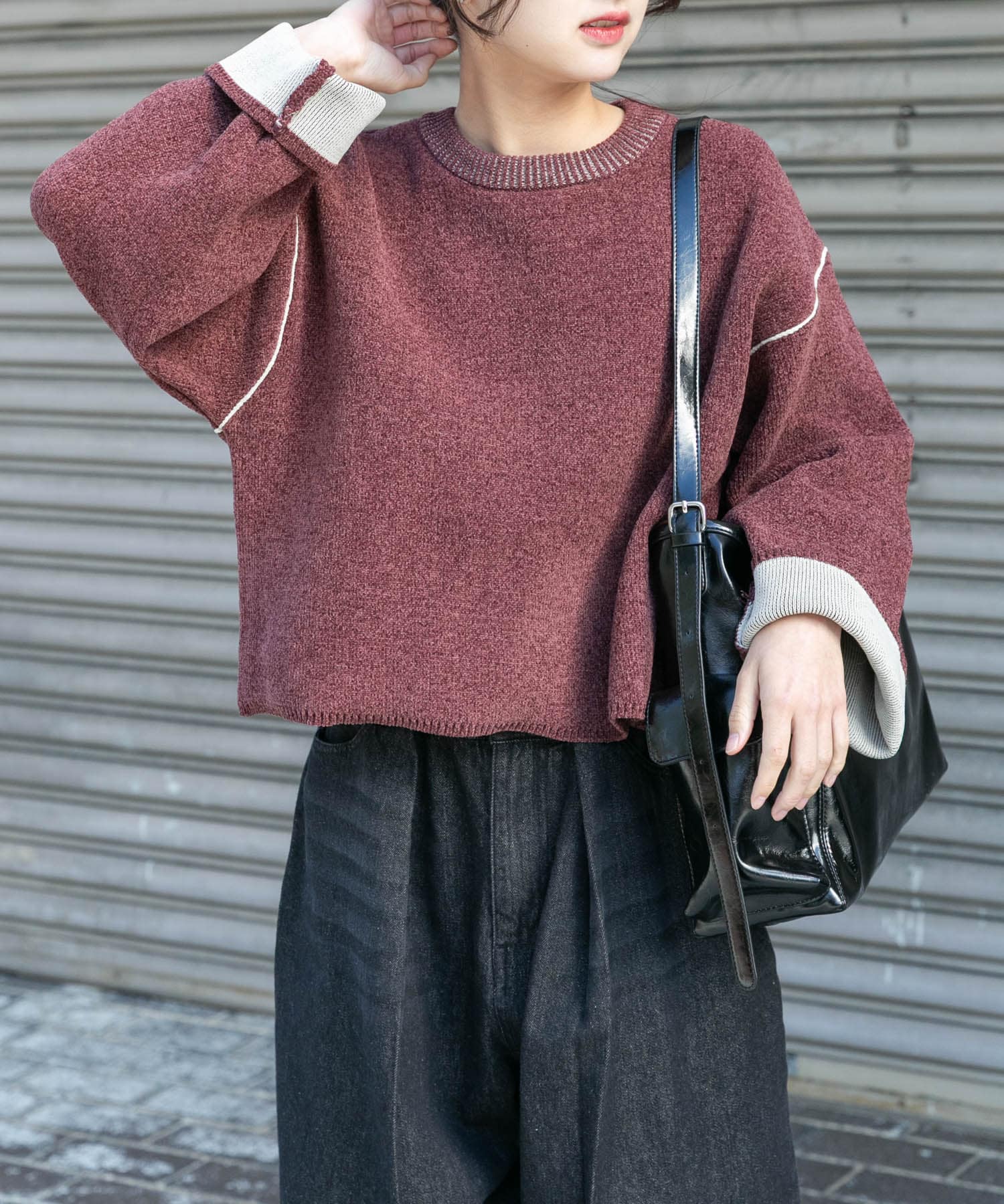 『洗濯可/毛玉防止』ダブルフェイスモールニット