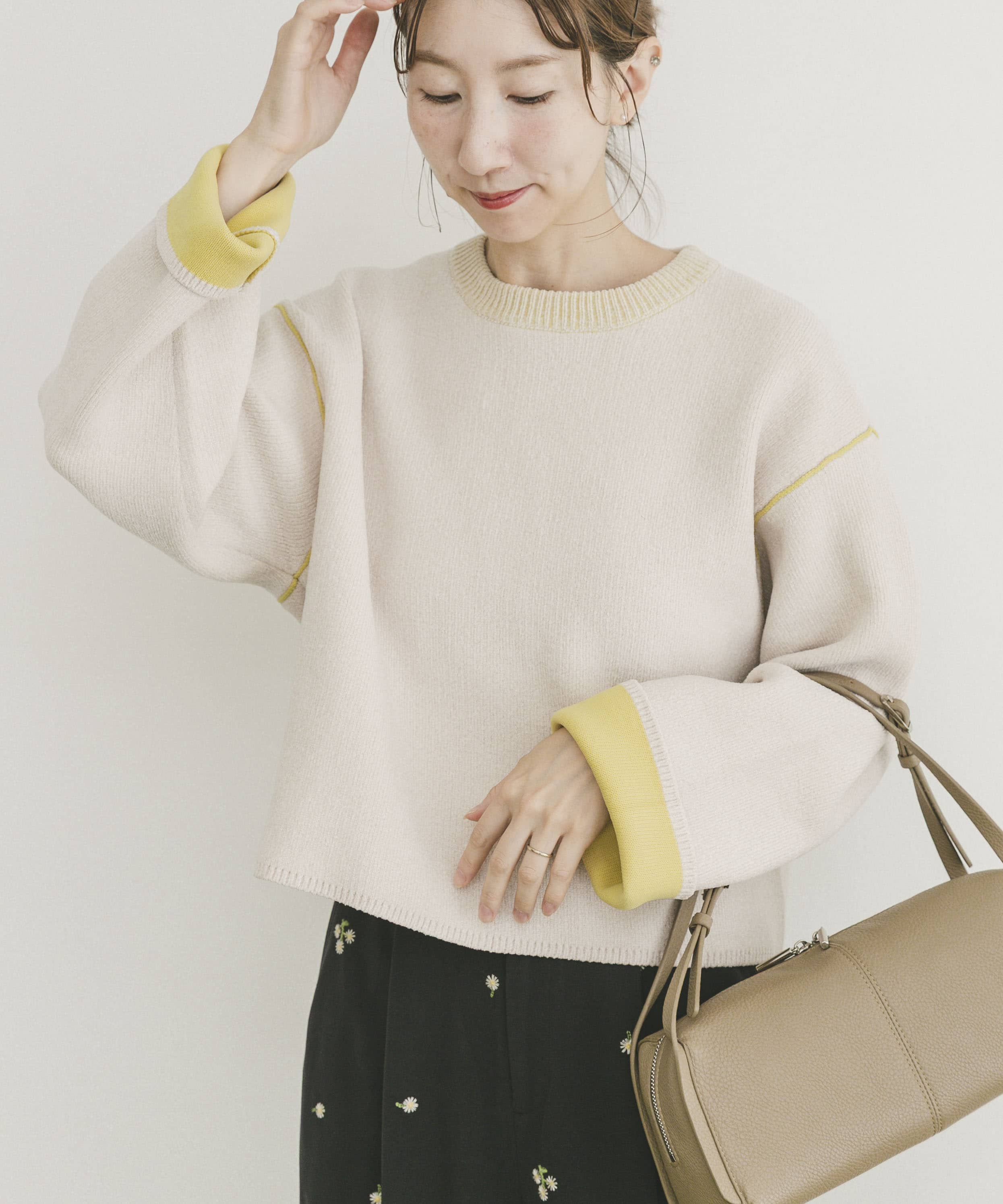 『洗濯可/毛玉防止』ダブルフェイスモールニット