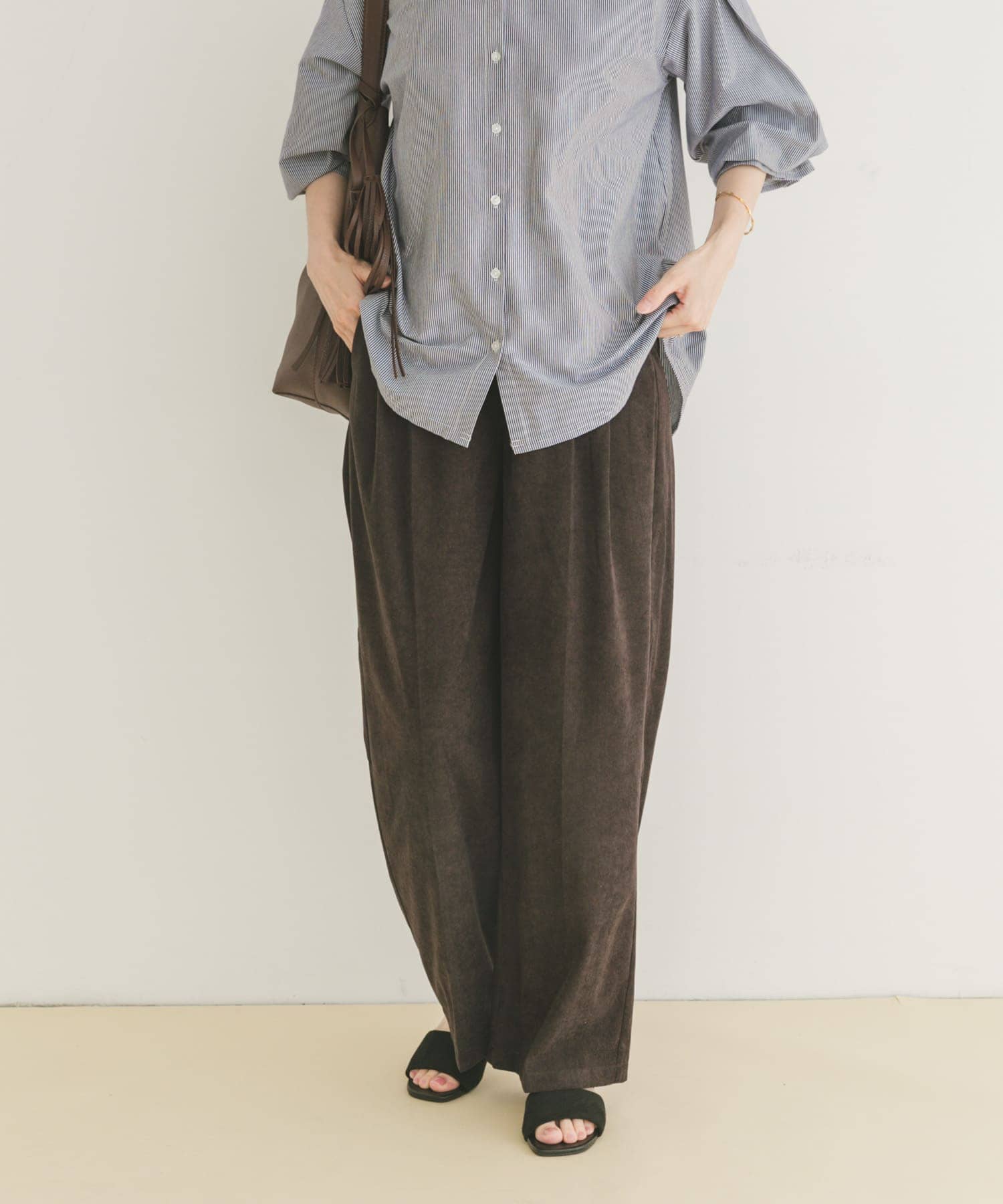 『洗濯可』コーデュロイストレートパンツ
