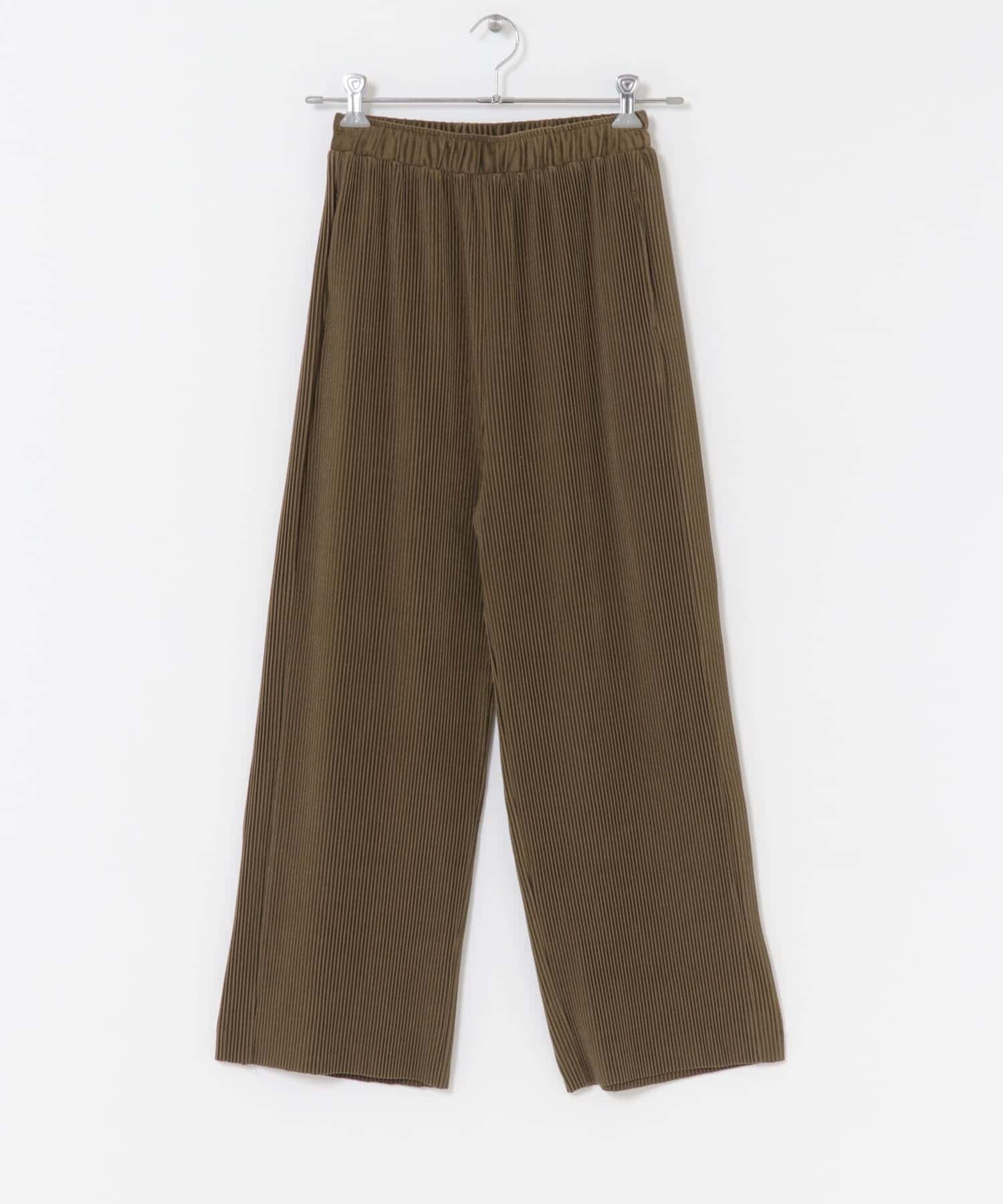 プリーツシャーリングパンツ BRN FREE