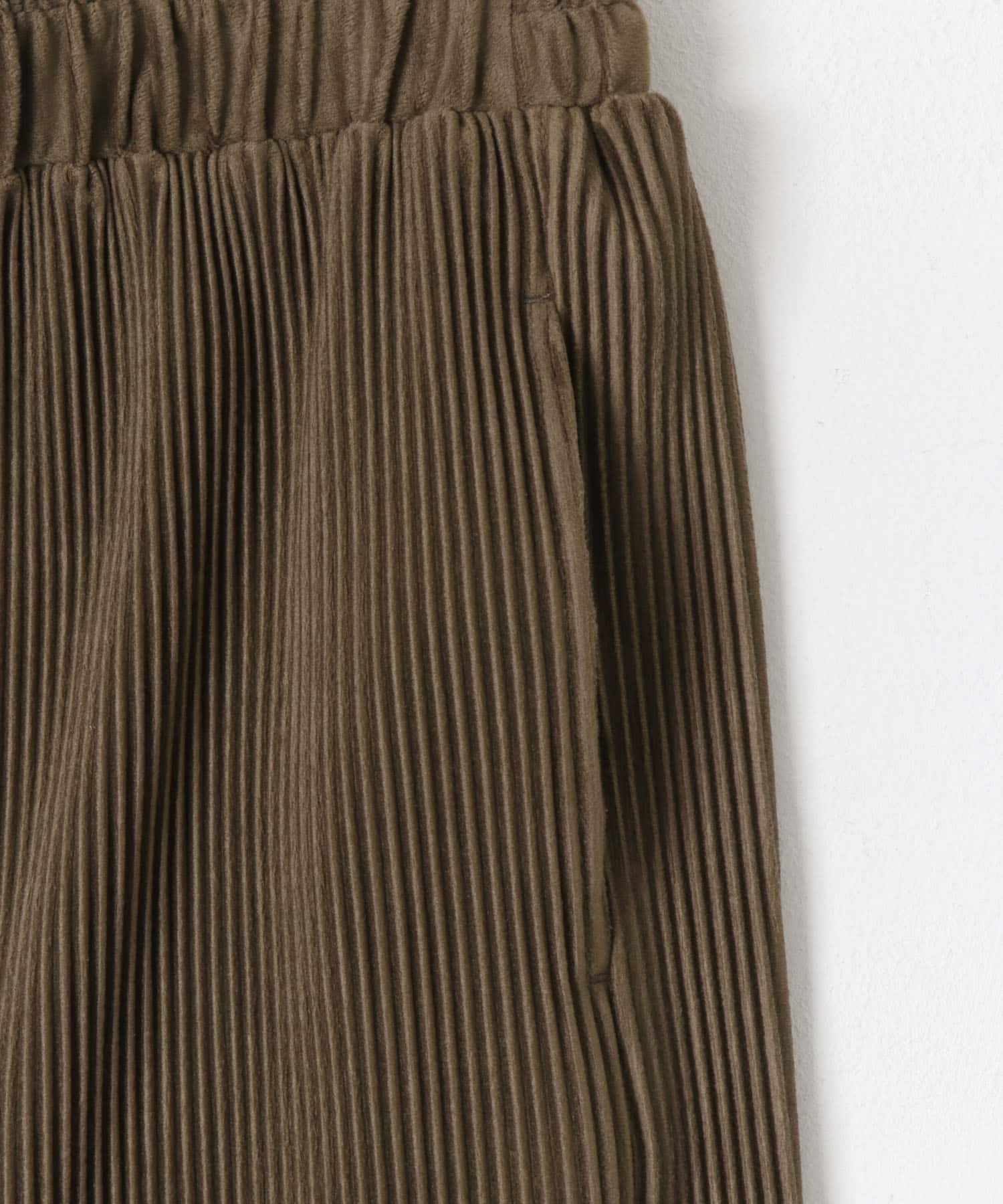 プリーツシャーリングパンツ BRN FREE