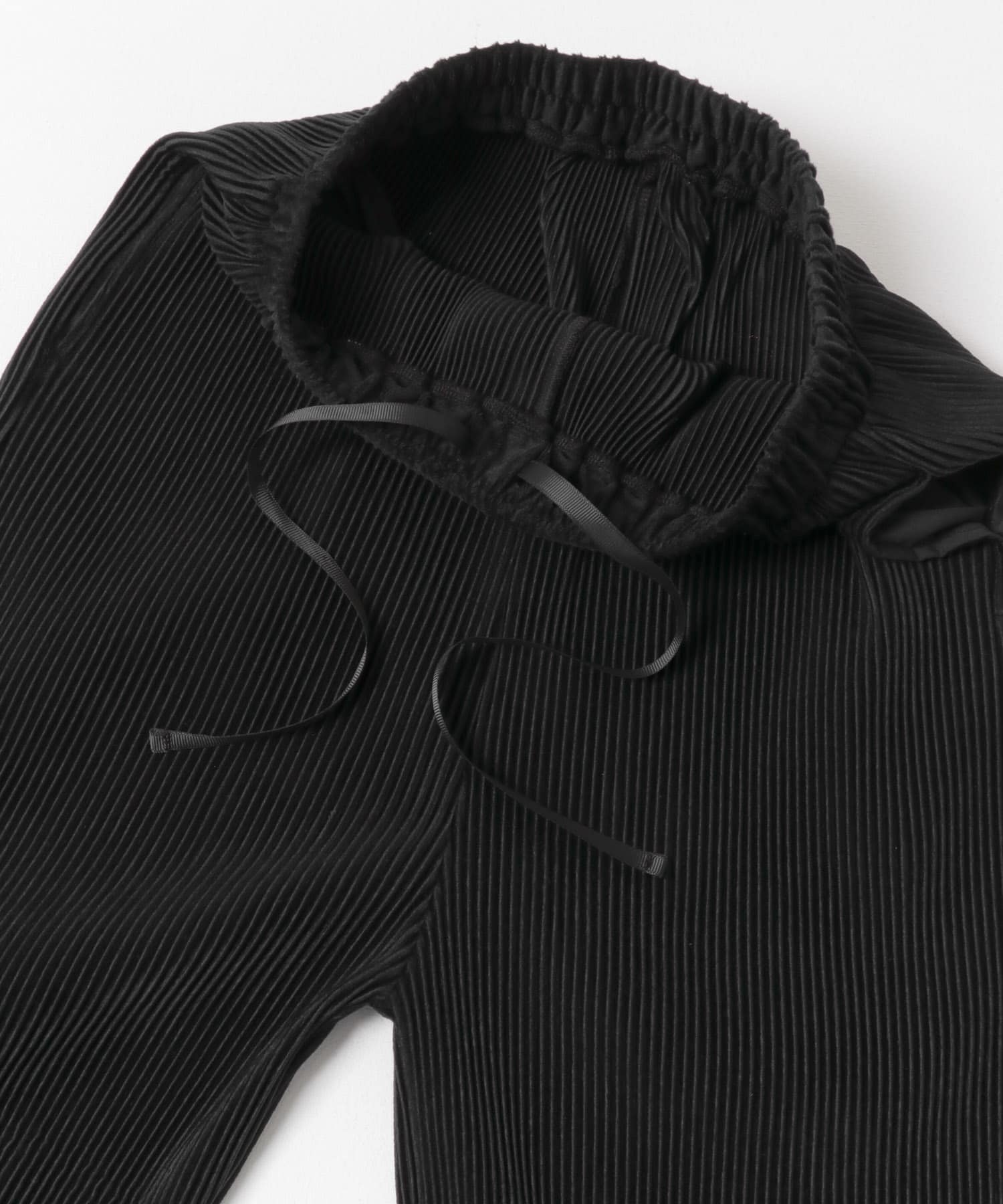 プリーツシャーリングパンツ BLK FREE
