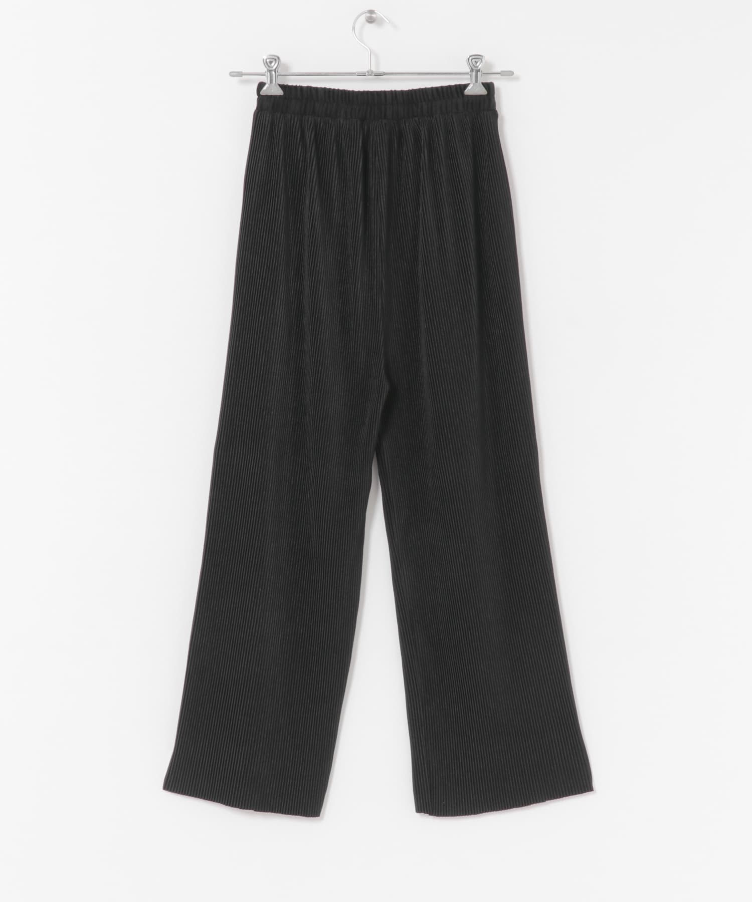 プリーツシャーリングパンツ BLK FREE