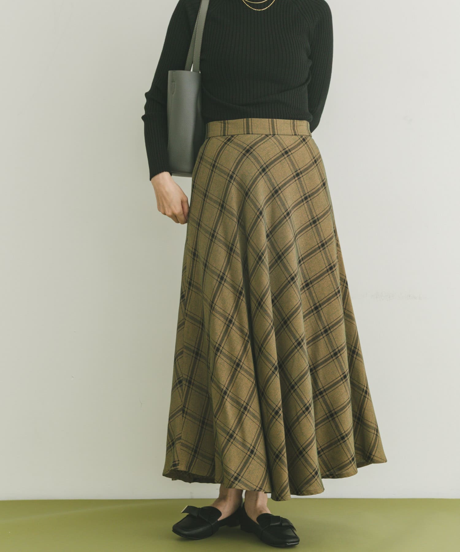 チェックフレアスカート