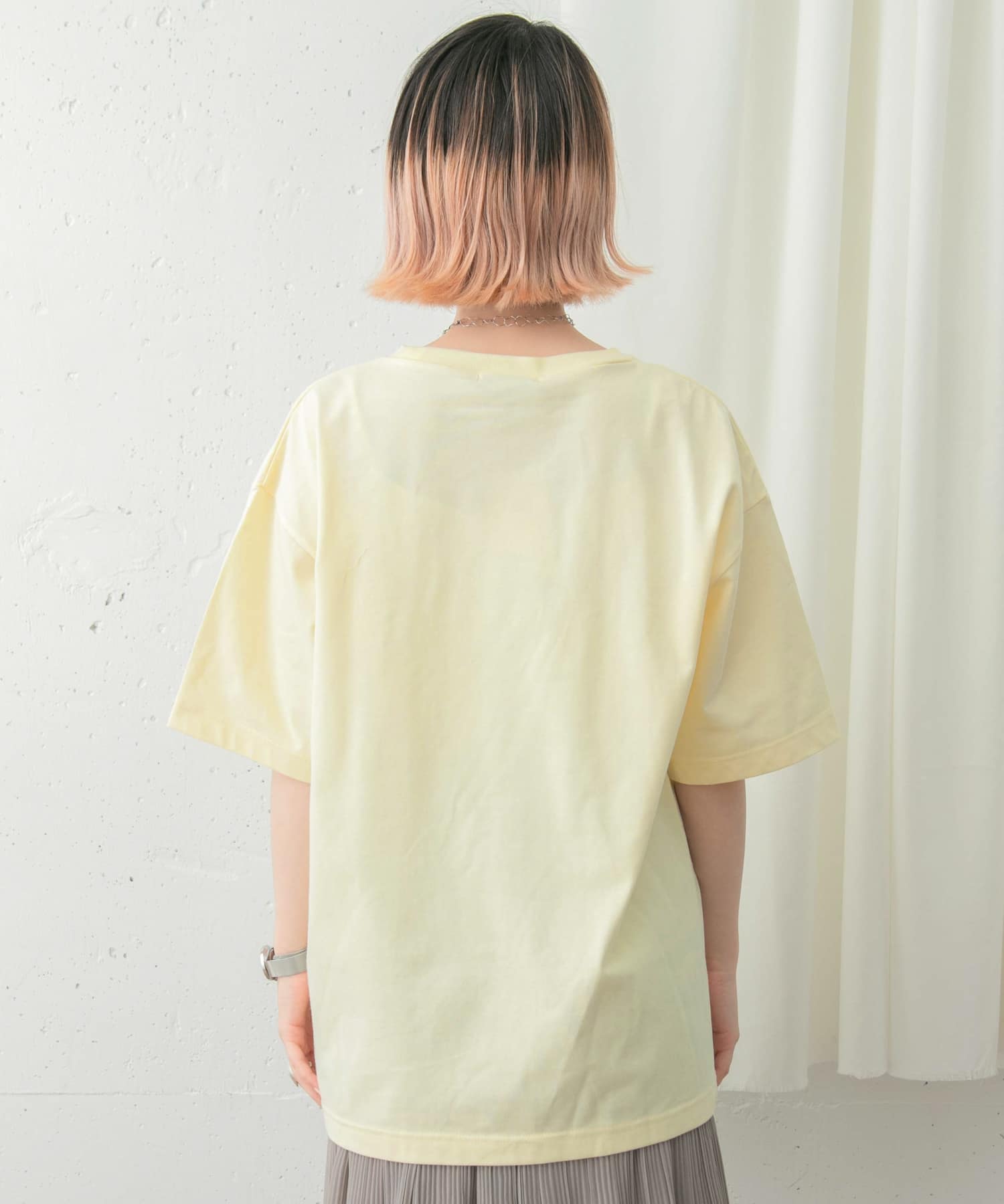 UR TECH天竺オーバーサイズTシャツ∴ L.YEL FREE