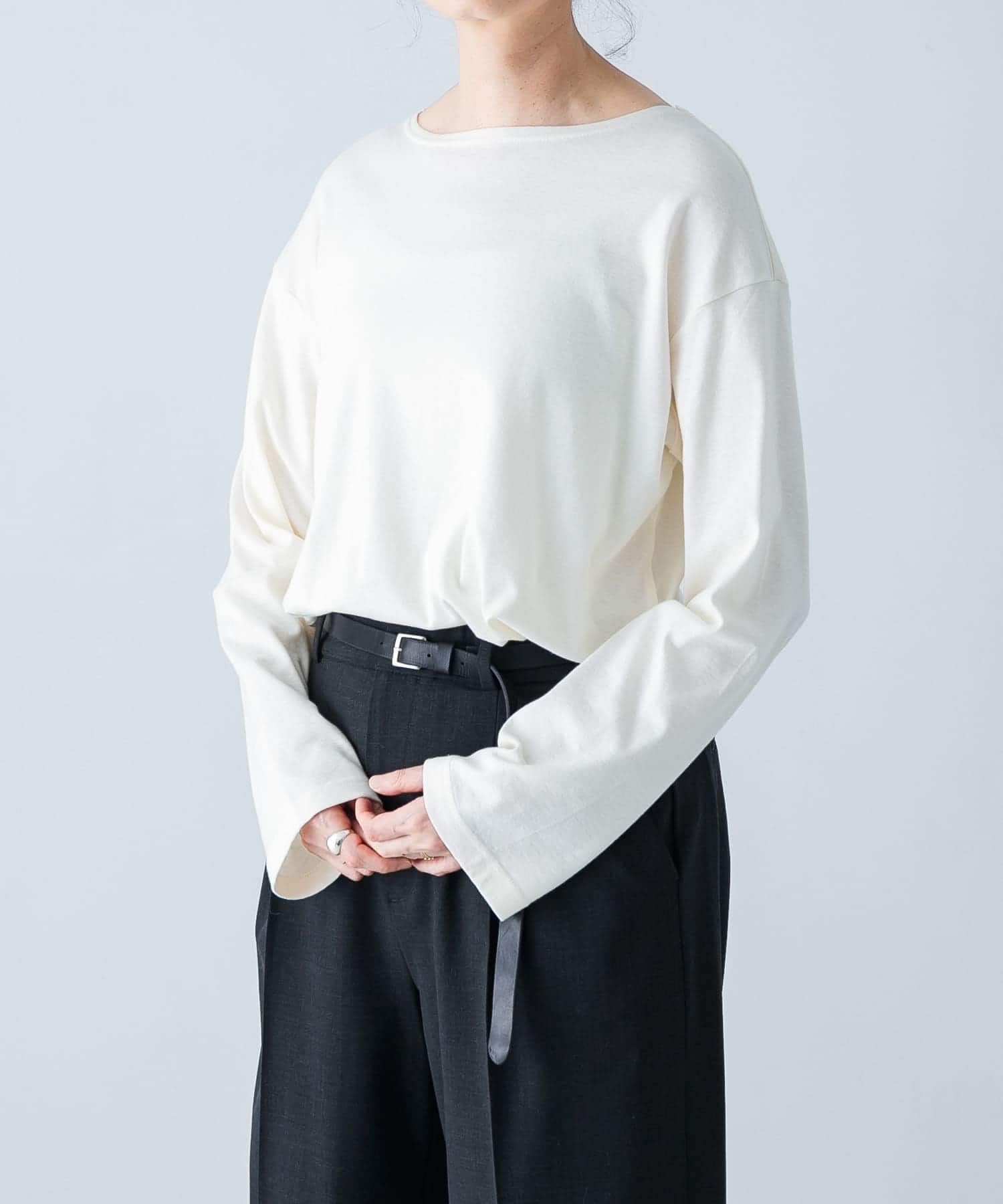 ボートネックロングカットソー