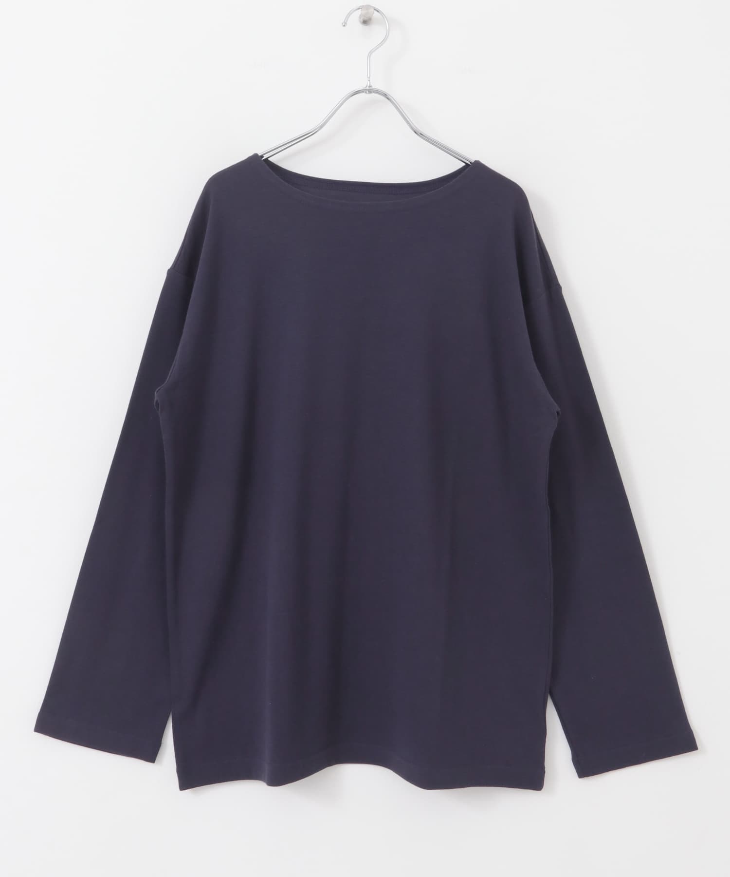 ボートネックロングカットソー NAVY FREE