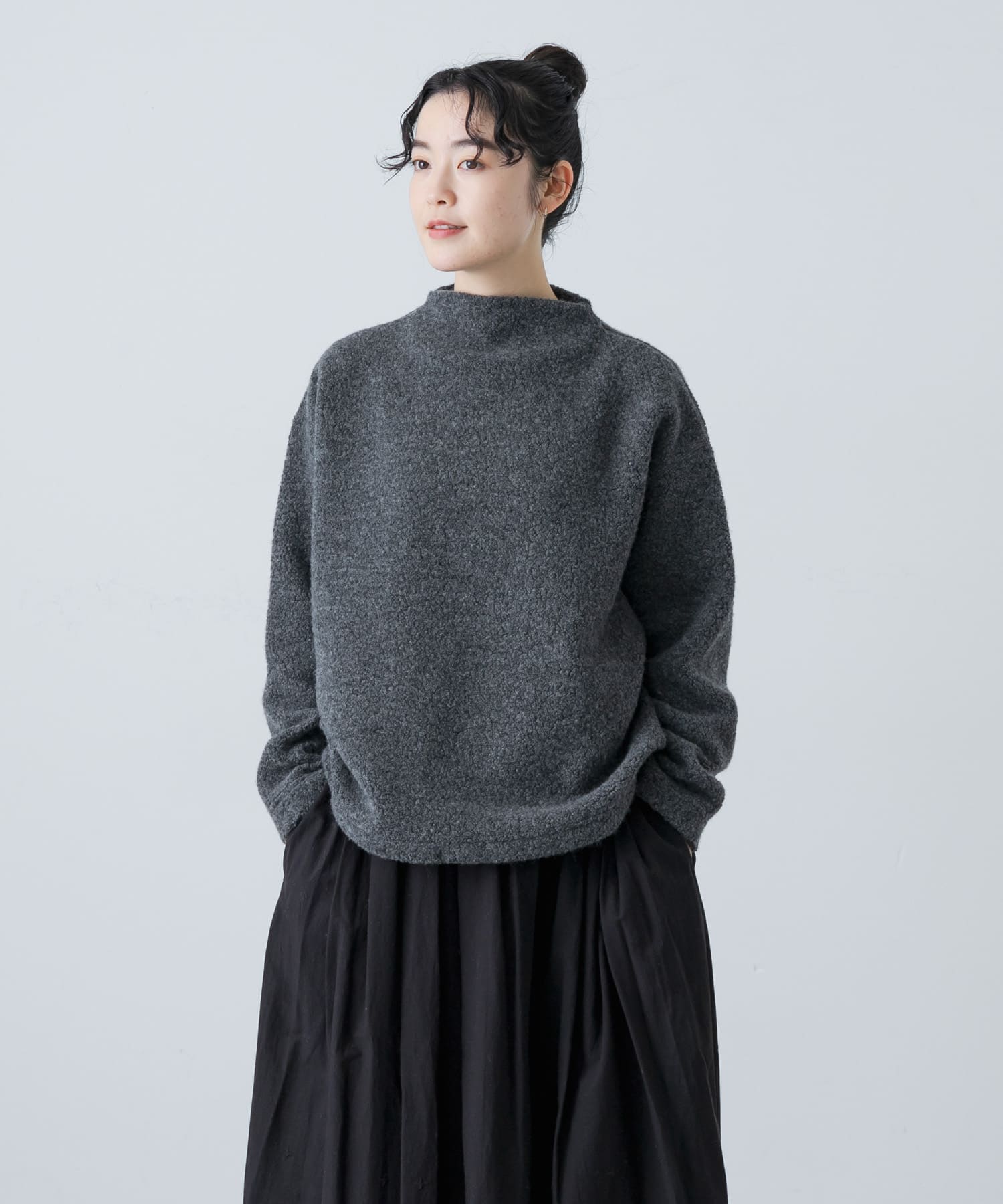 ボアウールボトルネックプルオーバー