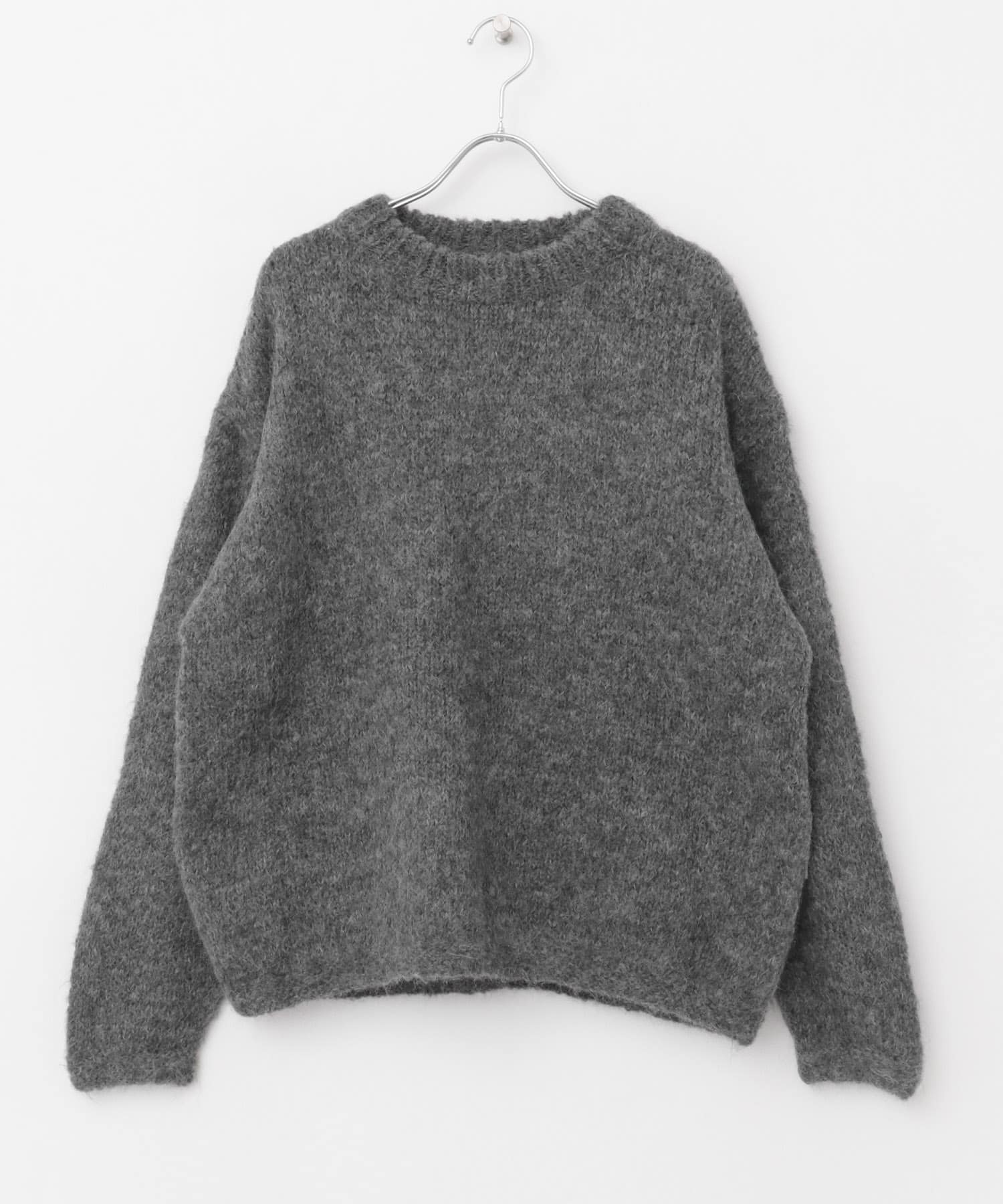 アルパカクルーネックプルオーバー DARK GRAY FREE