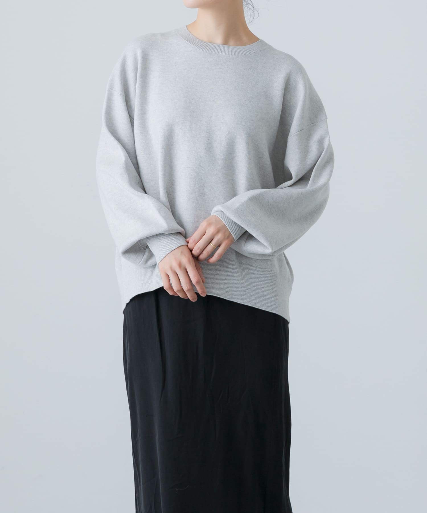 『ユニセックス』コットンカシミヤスムースニットプルオーバー