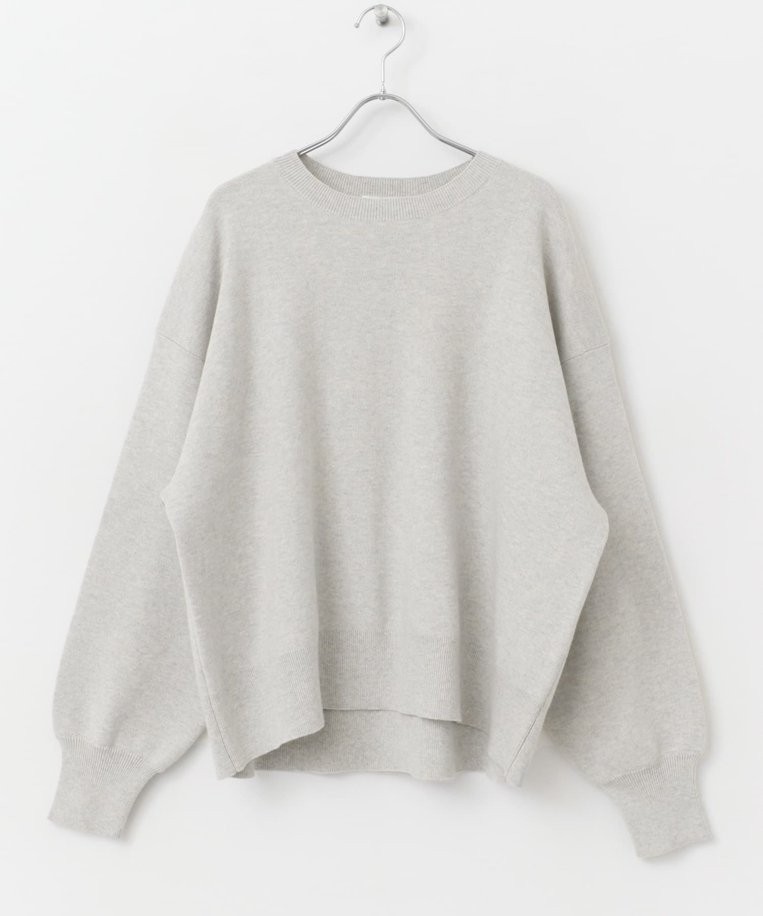 『ユニセックス』コットンカシミヤスムースニットプルオーバー OATMEAL 1