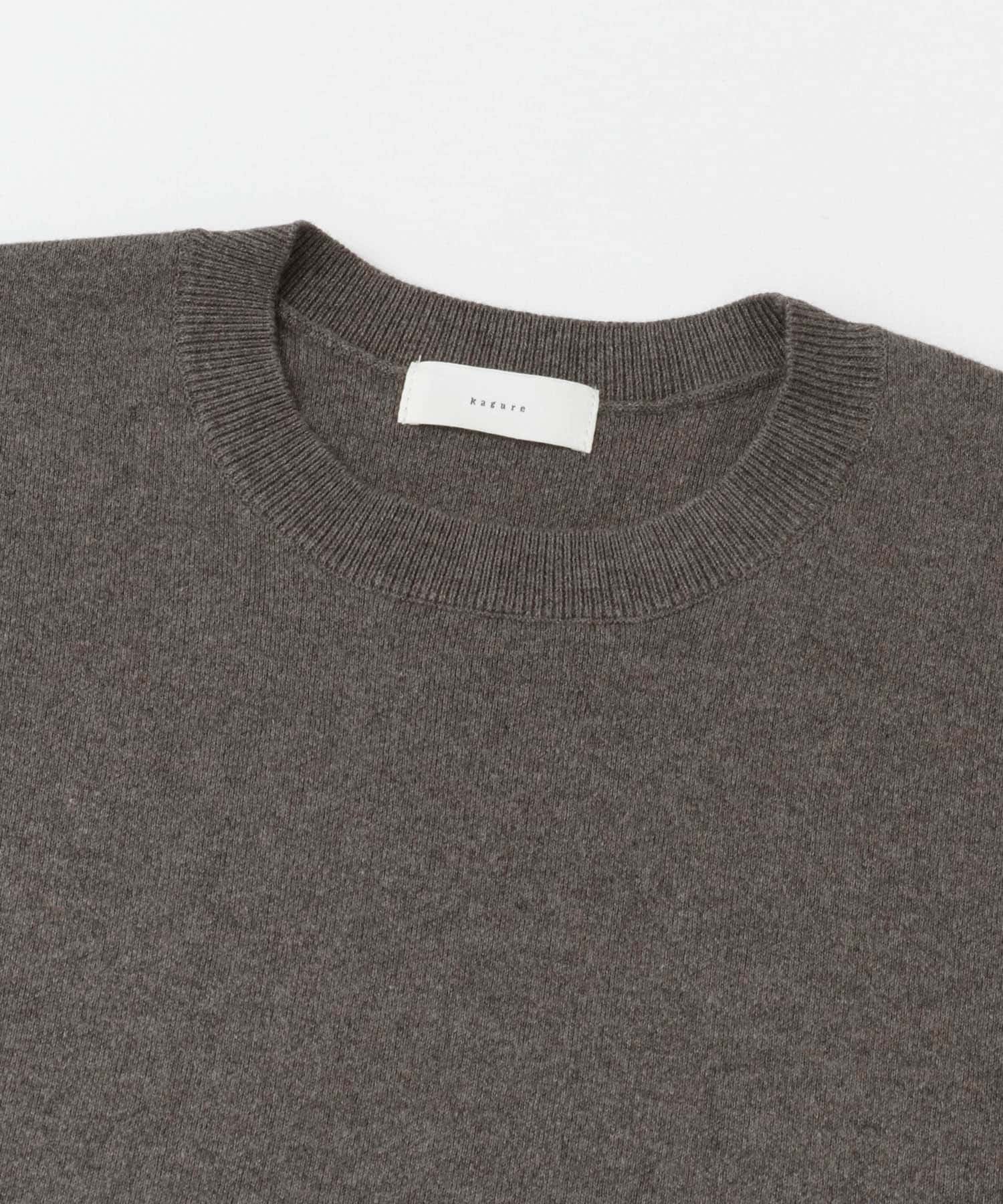 『ユニセックス』コットンカシミヤスムースニットプルオーバー GRAY 1