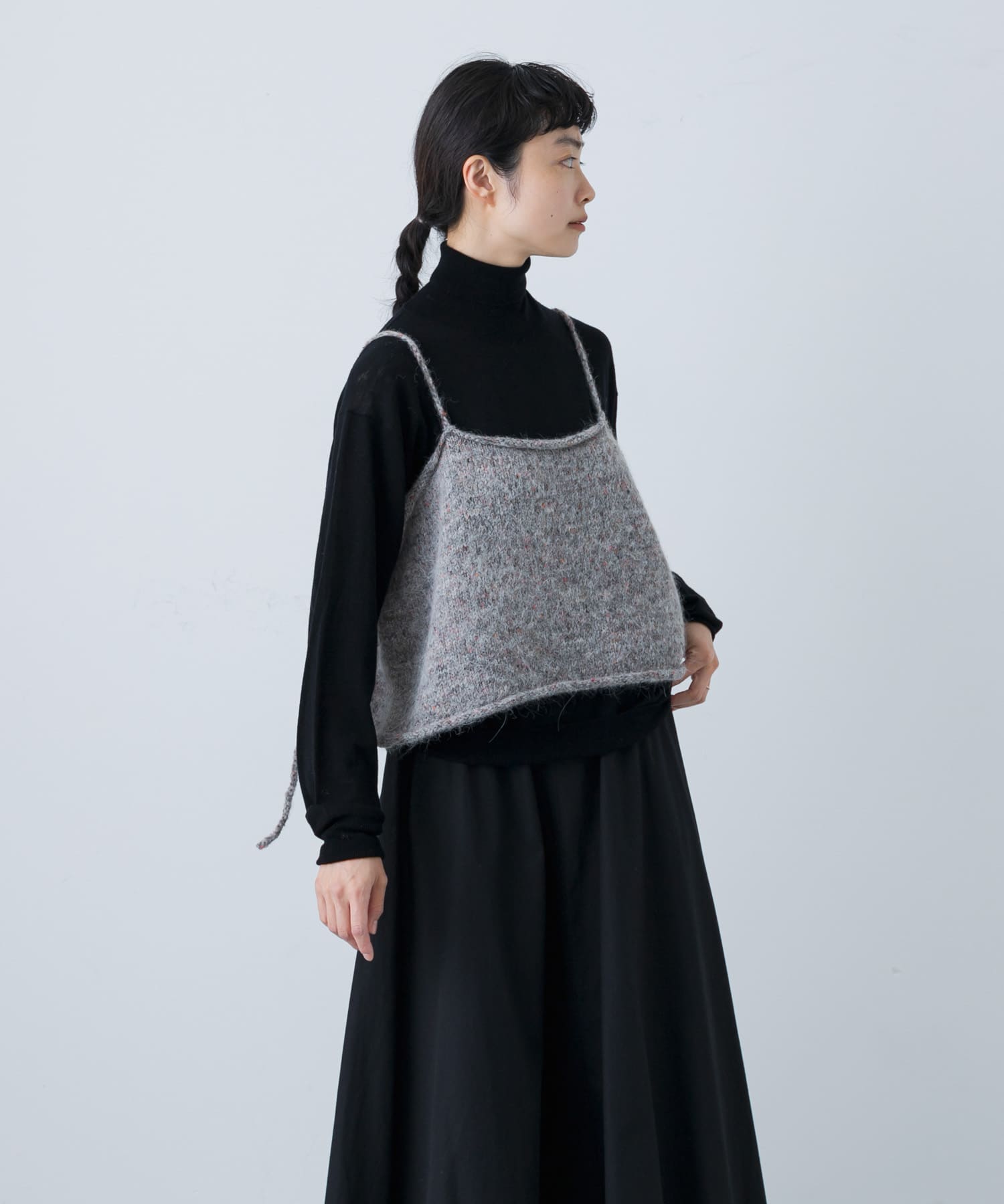 カラーネップアルパカニットキャミソール