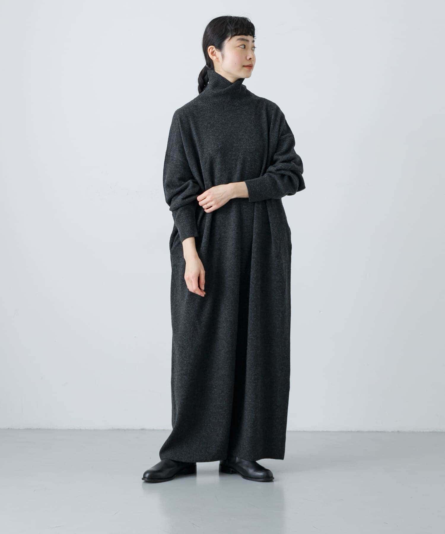 2サイズ展開』ラムウールニットワンピース(0 BLACK): ワンピース