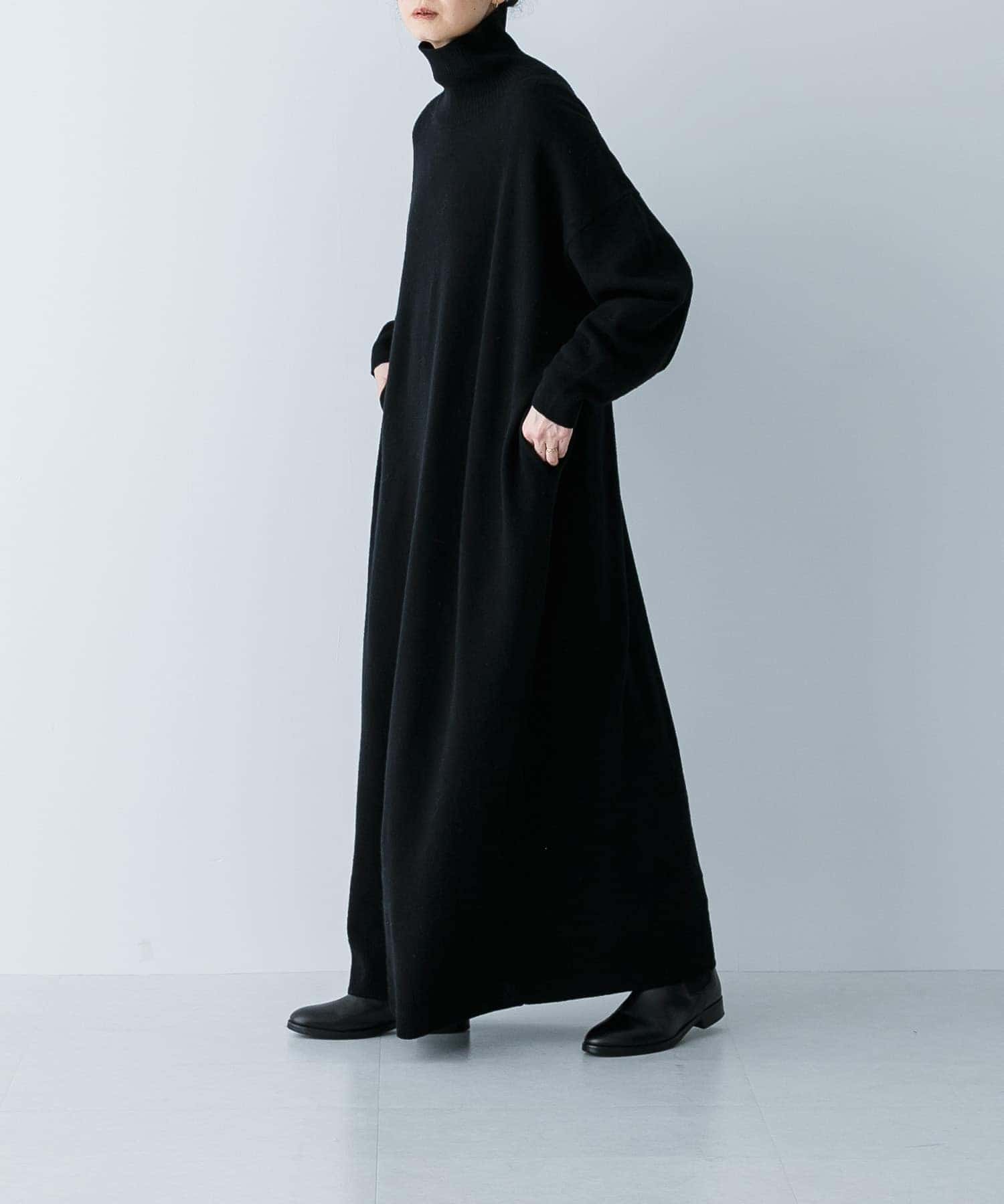 2サイズ展開』ラムウールニットワンピース(0 BLACK): ワンピース