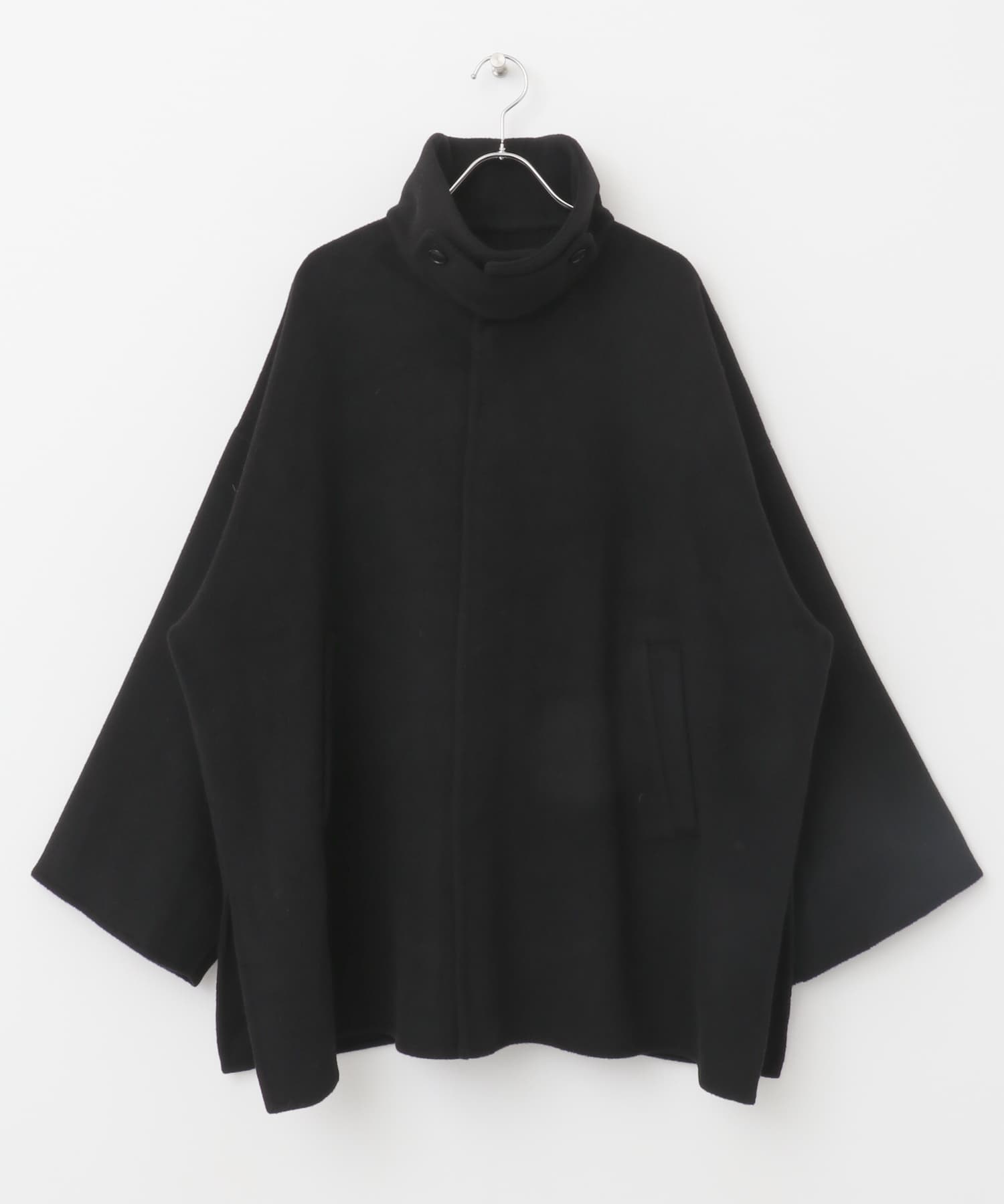 ウールスタンドショートコート BLACK FREE