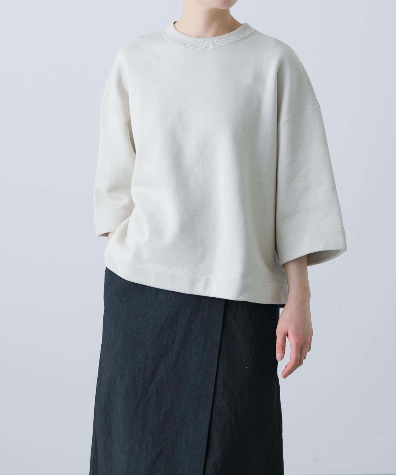 ワイドハーフスリーブスウェット