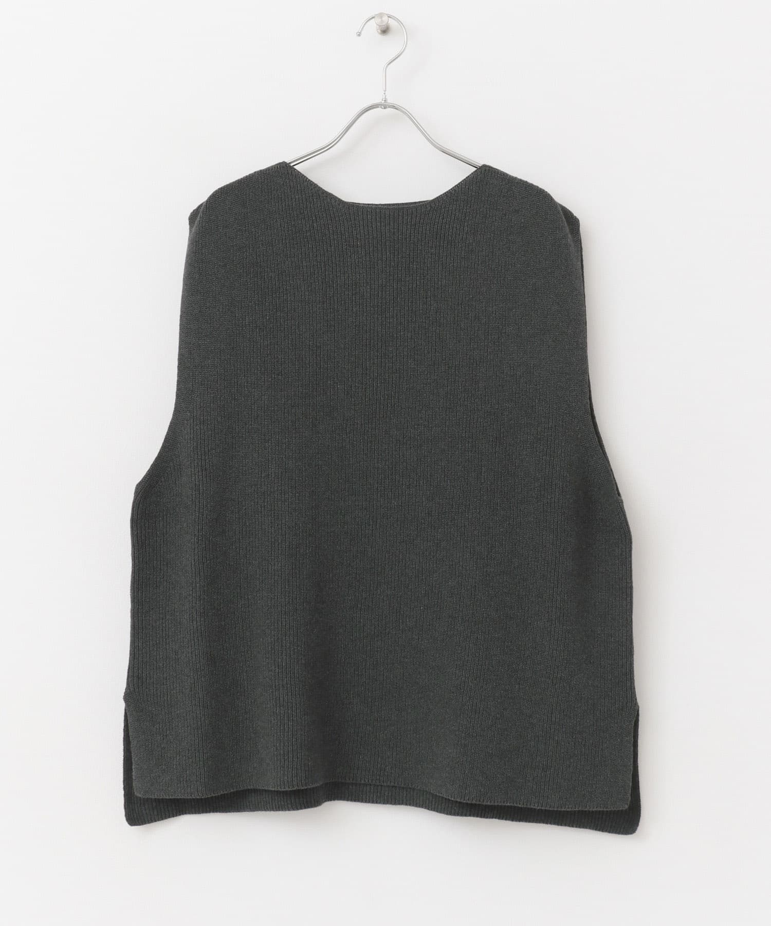ドライコットンニットベスト CHARCOAL FREE