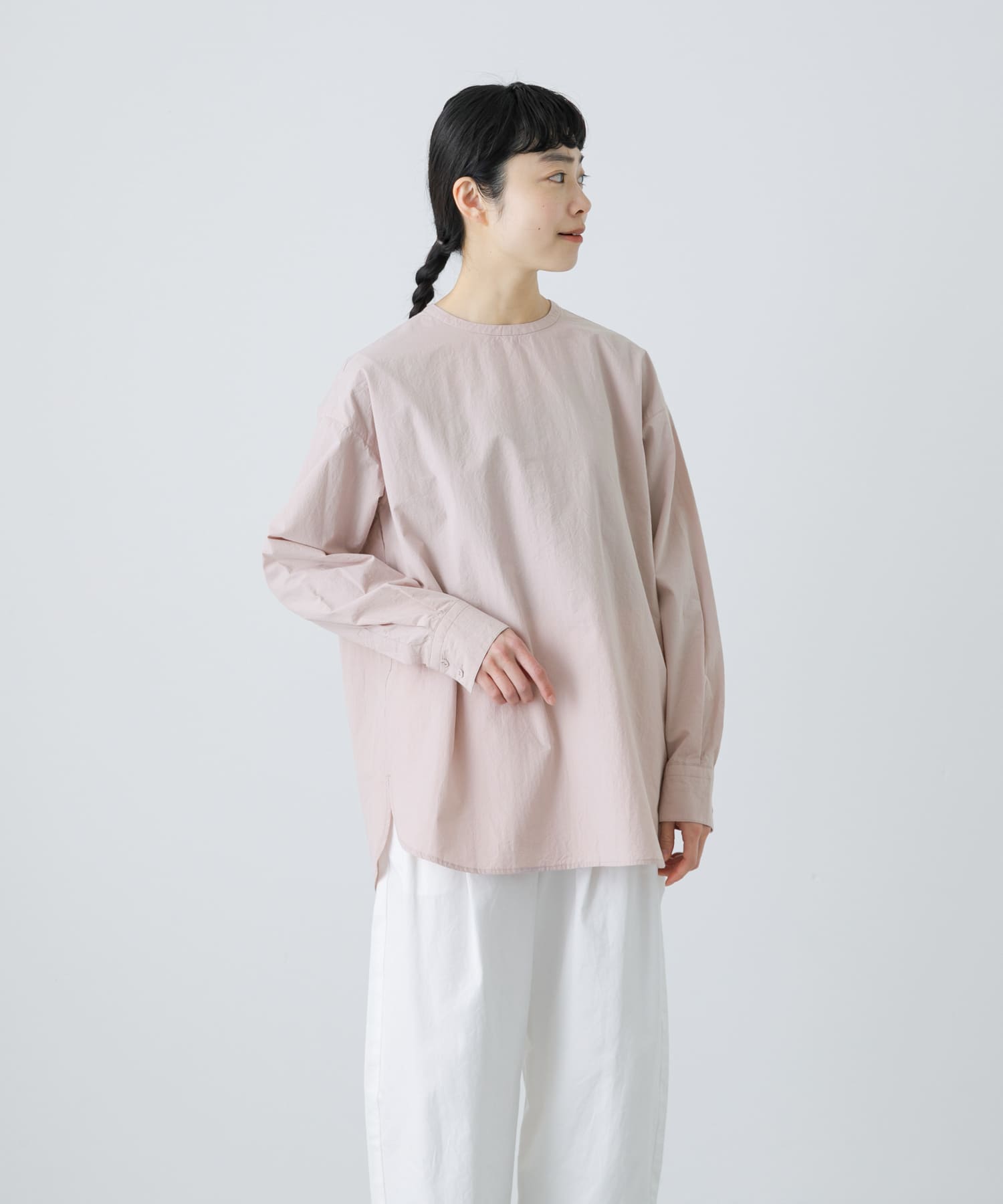 【タグ付新品】かぐれ　コットンクルーネックプルオーバーシャツ　ブラック カグレ かぐれ コットンクルーネックプルオーバーシャツ （ブラック