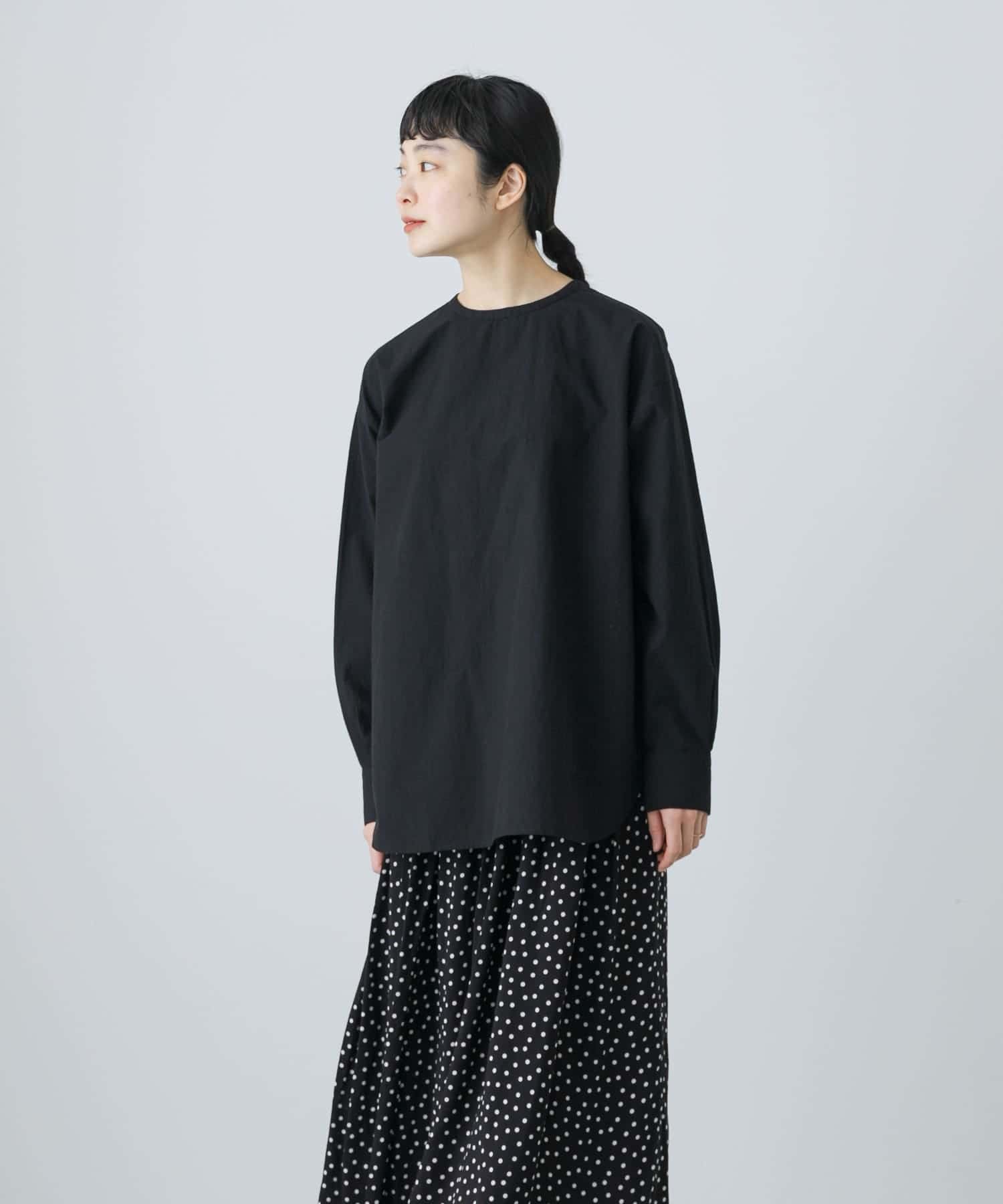 かぐれ ブラック 長袖チュニック FREE かぐれ◇長袖シャツ/FREE