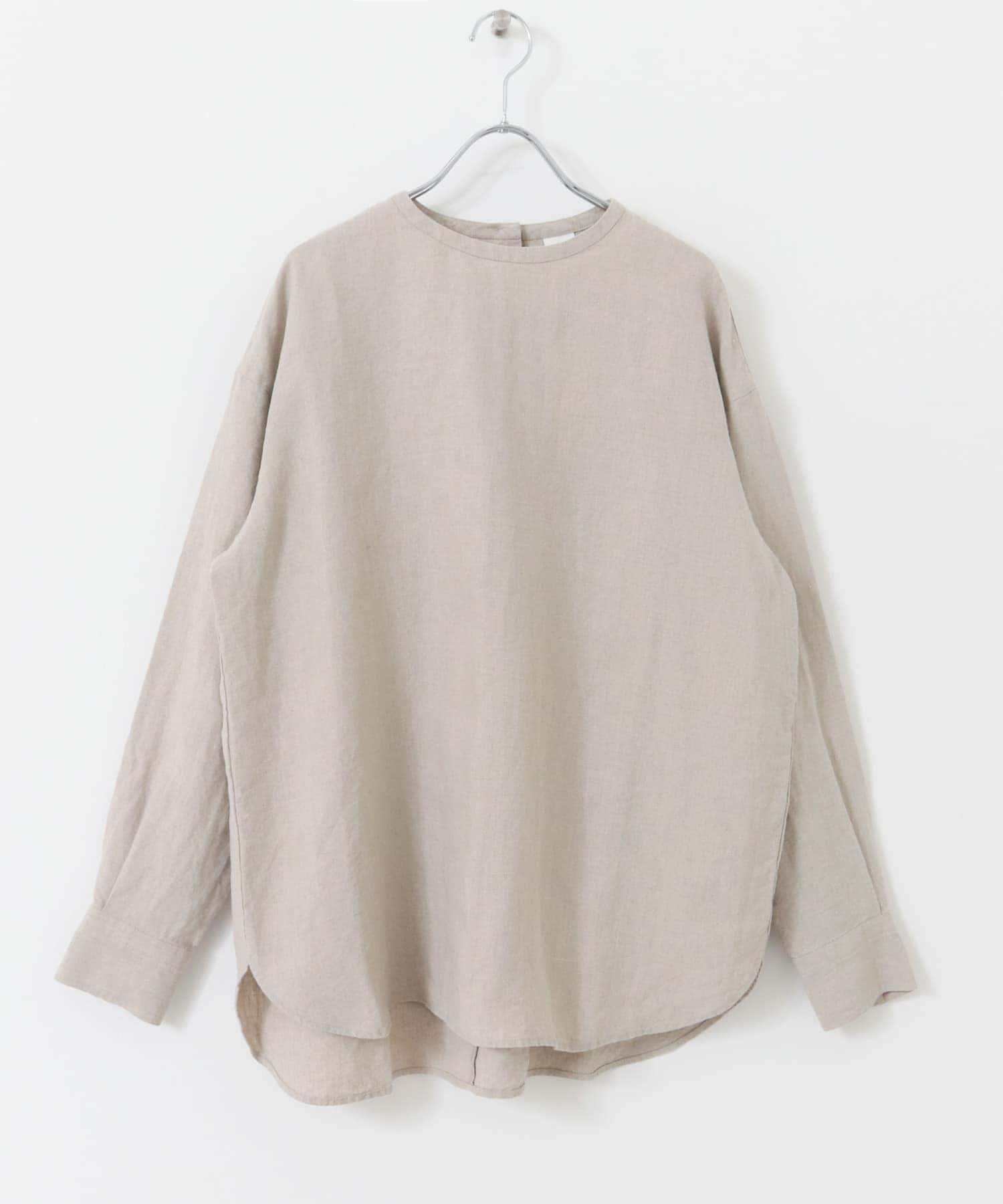 リネンクルーネックプルオーバー NATURAL FREE