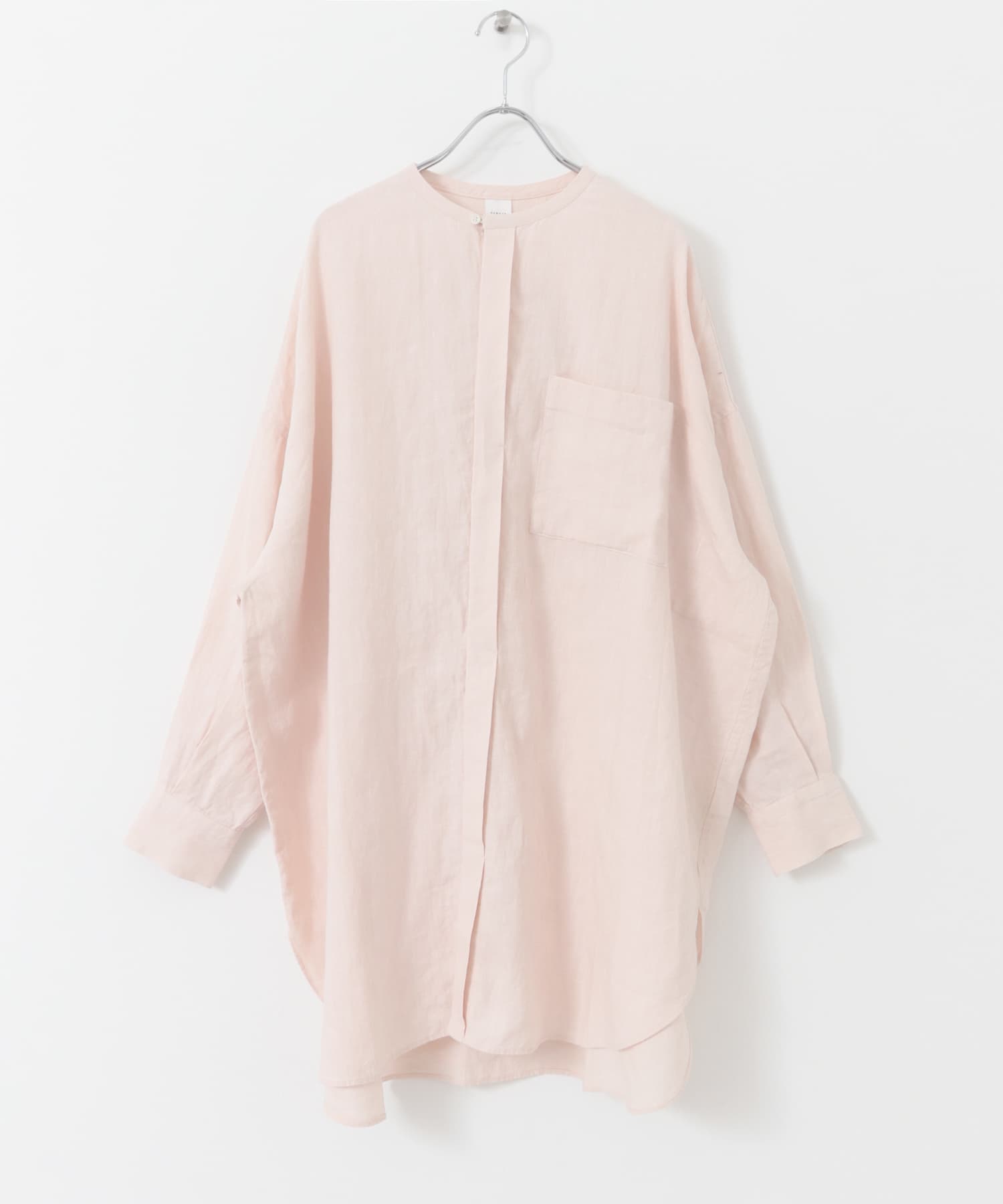✨美品✨完売品✨かぐれ リネン チュニック 長袖 シャツ ピンク Free リネンチュニックシャツ(FREE OFF): トップス｜URBAN RESEARCH