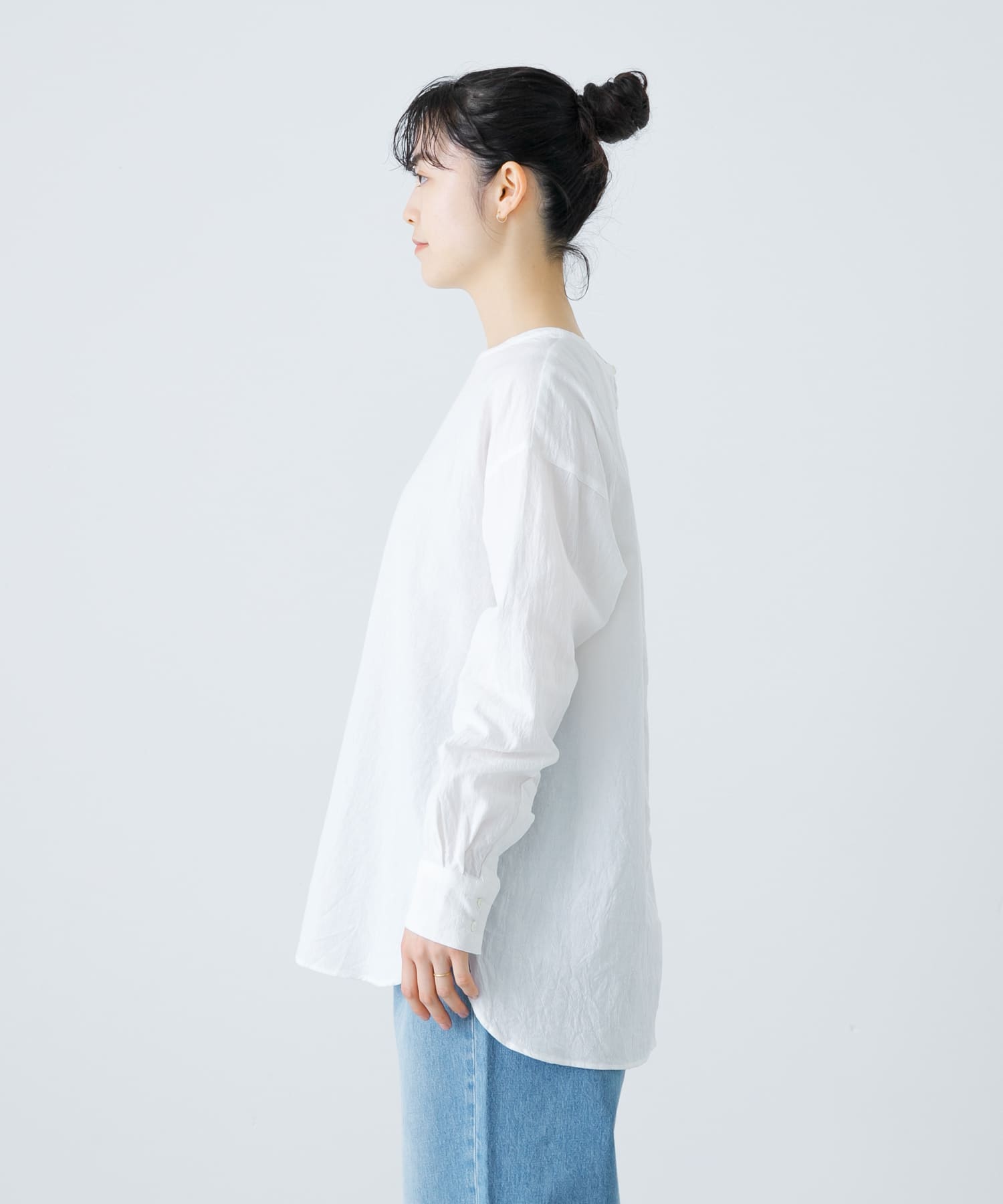 kagure かぐれ リネン混 クルーネックTシャツ 日本製 フリーサイズ かぐれ - kagure かぐれ リネン混 クルーネックTシャツ 日本製