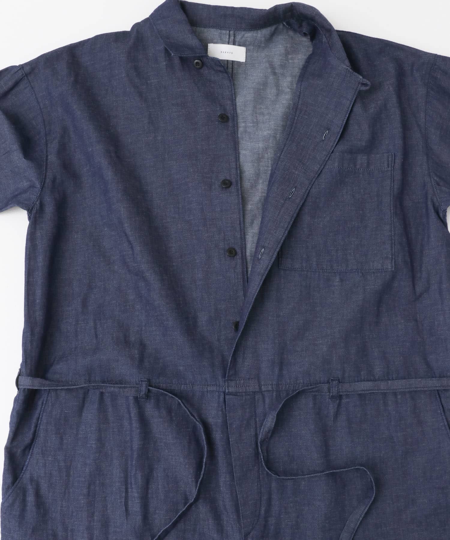 コットンリネンデニムオールインワン INDIGO FREE