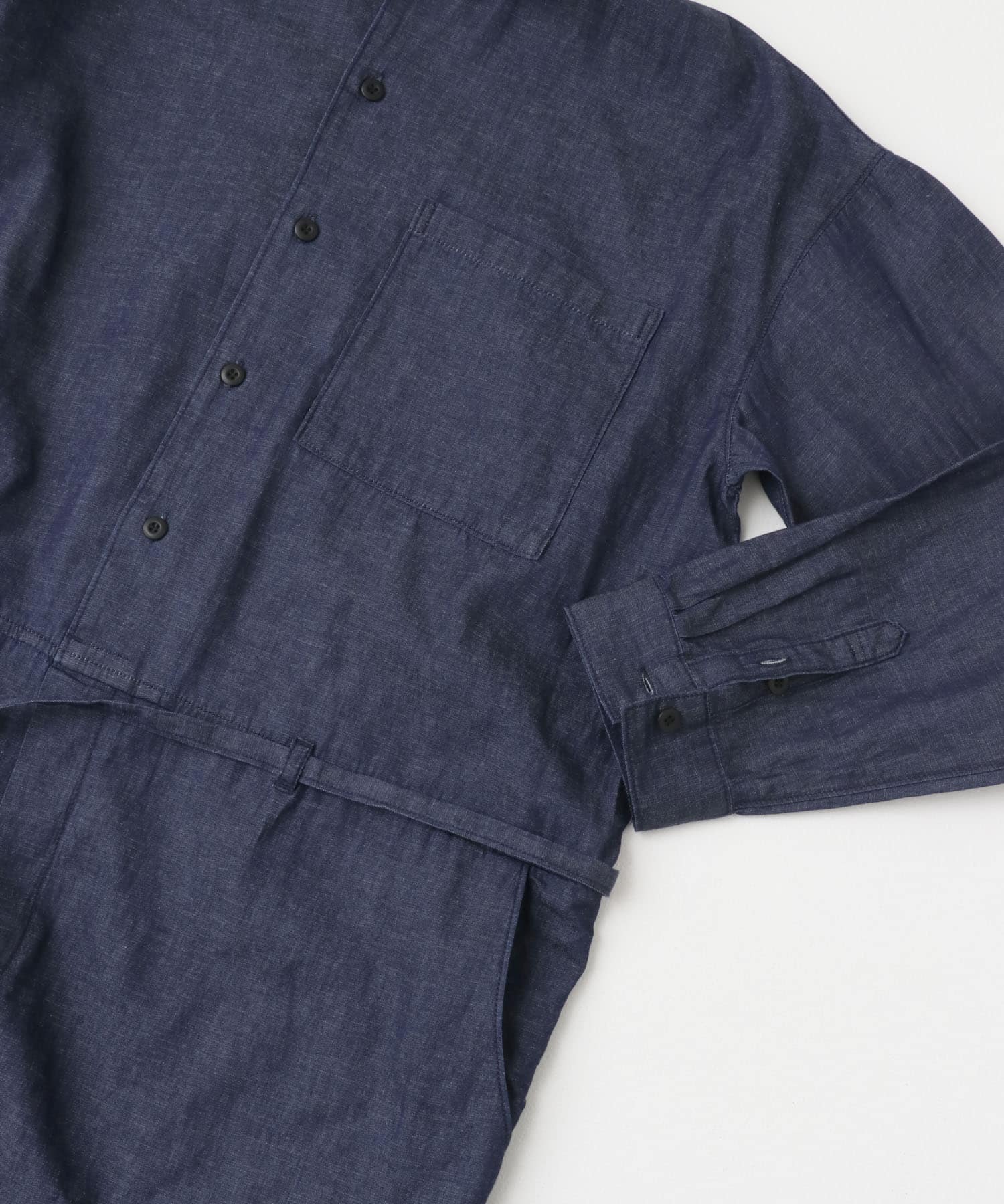 コットンリネンデニムオールインワン INDIGO FREE
