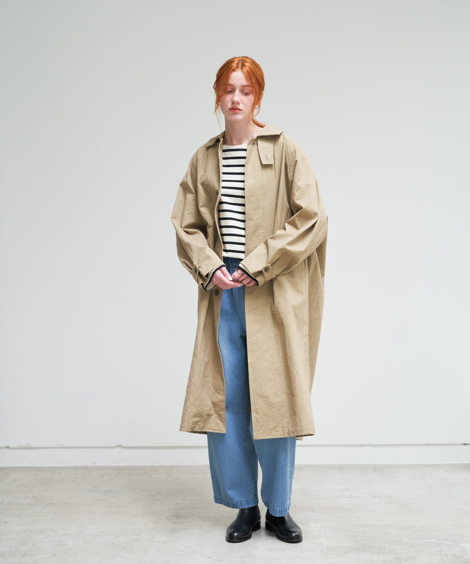 タグ付き☆かぐれ☆コットンステンカラーコート☆アイボリー☆サイズ1 タグ付き☆かぐれ☆コットンステンカラーコート☆アイボリー