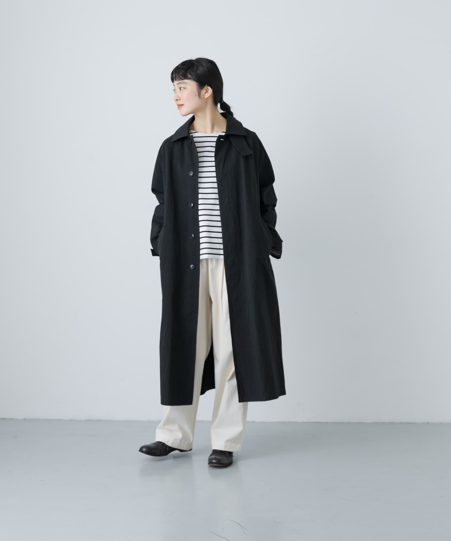 ユニセックス』コットンステンカラーコート(1 IVORY): アウター