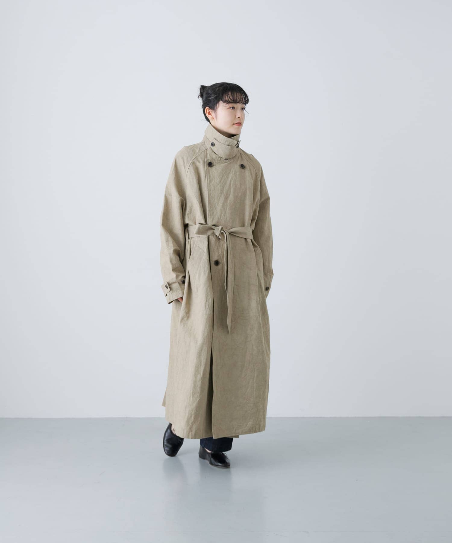 ユニセックス』コットンリネンオーバートレンチコート(1 L/BEIGE