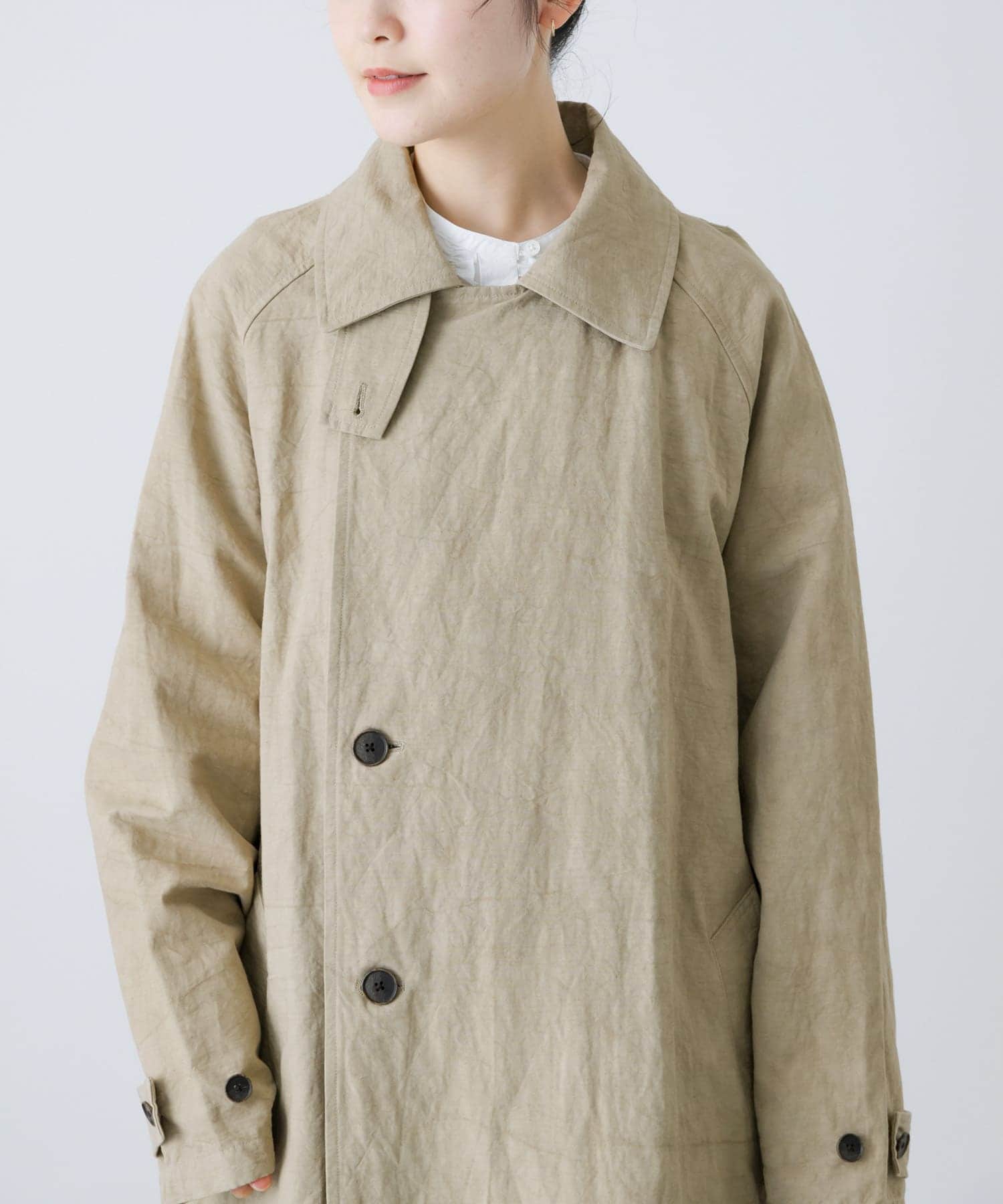 ユニセックス』コットンリネンオーバートレンチコート(1 L/BEIGE