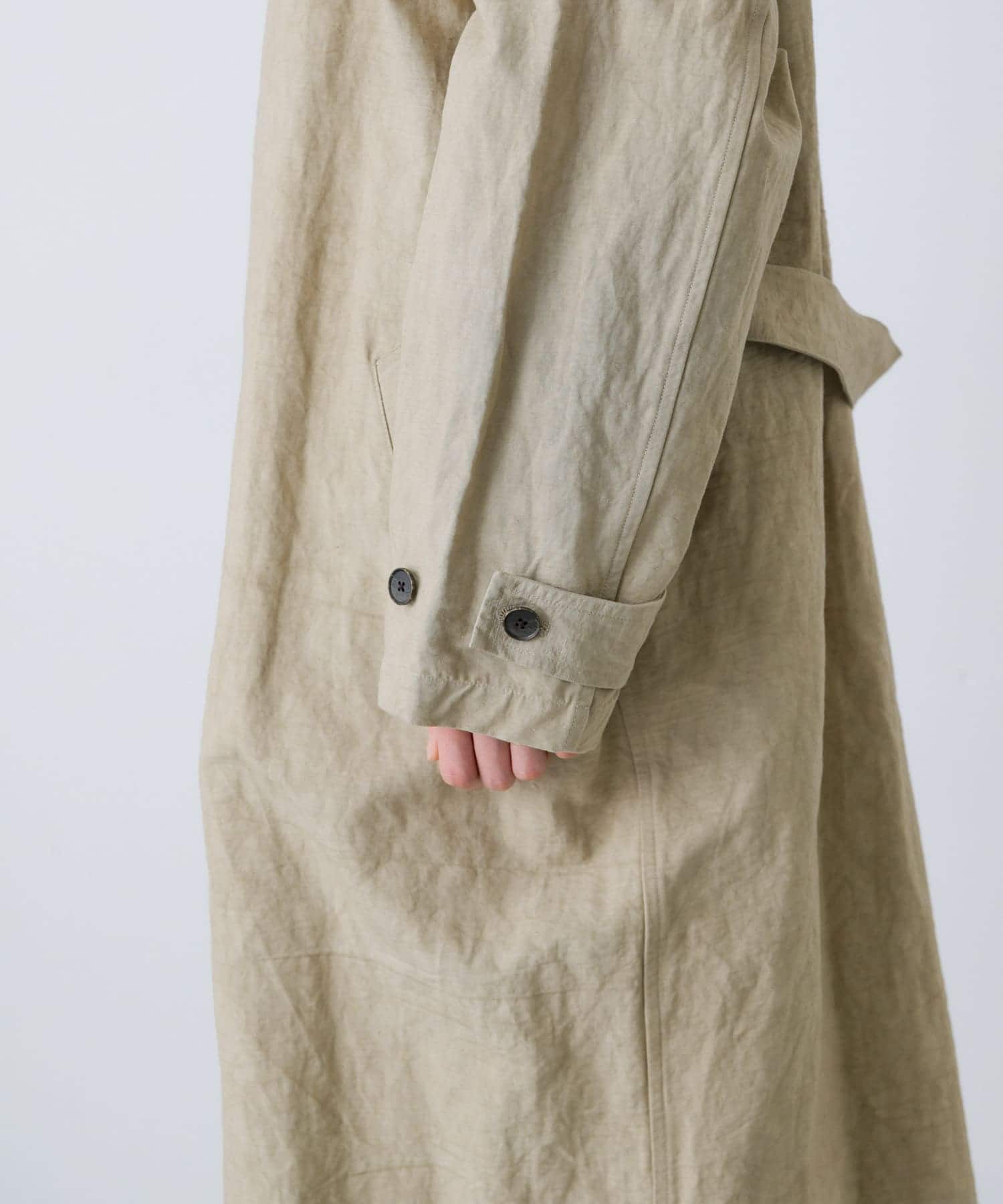『ユニセックス』コットンリネンオーバートレンチコート BEIGE 2
