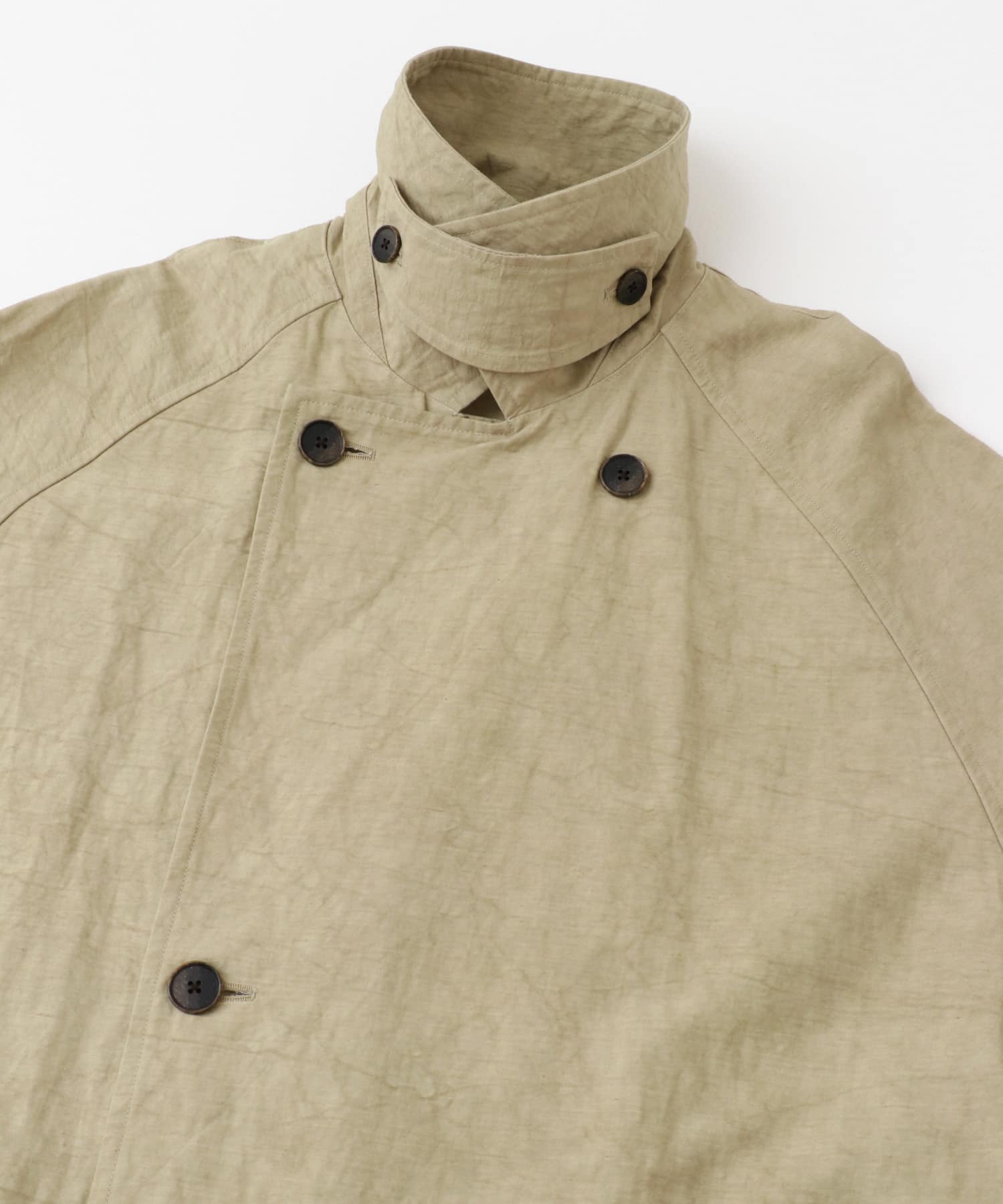 『ユニセックス』コットンリネンオーバートレンチコート BEIGE 1