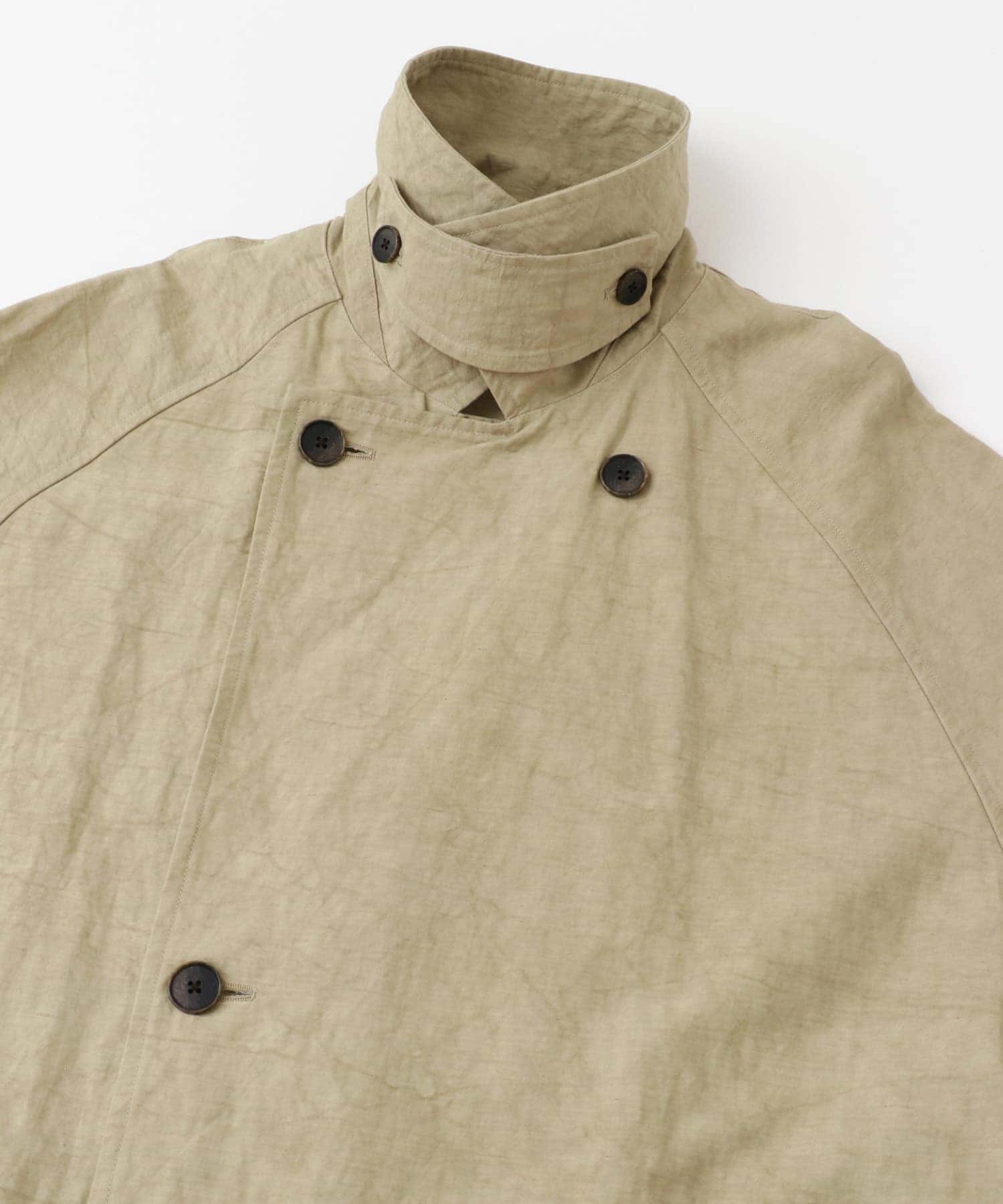 『ユニセックス』コットンリネンオーバートレンチコート BEIGE 1