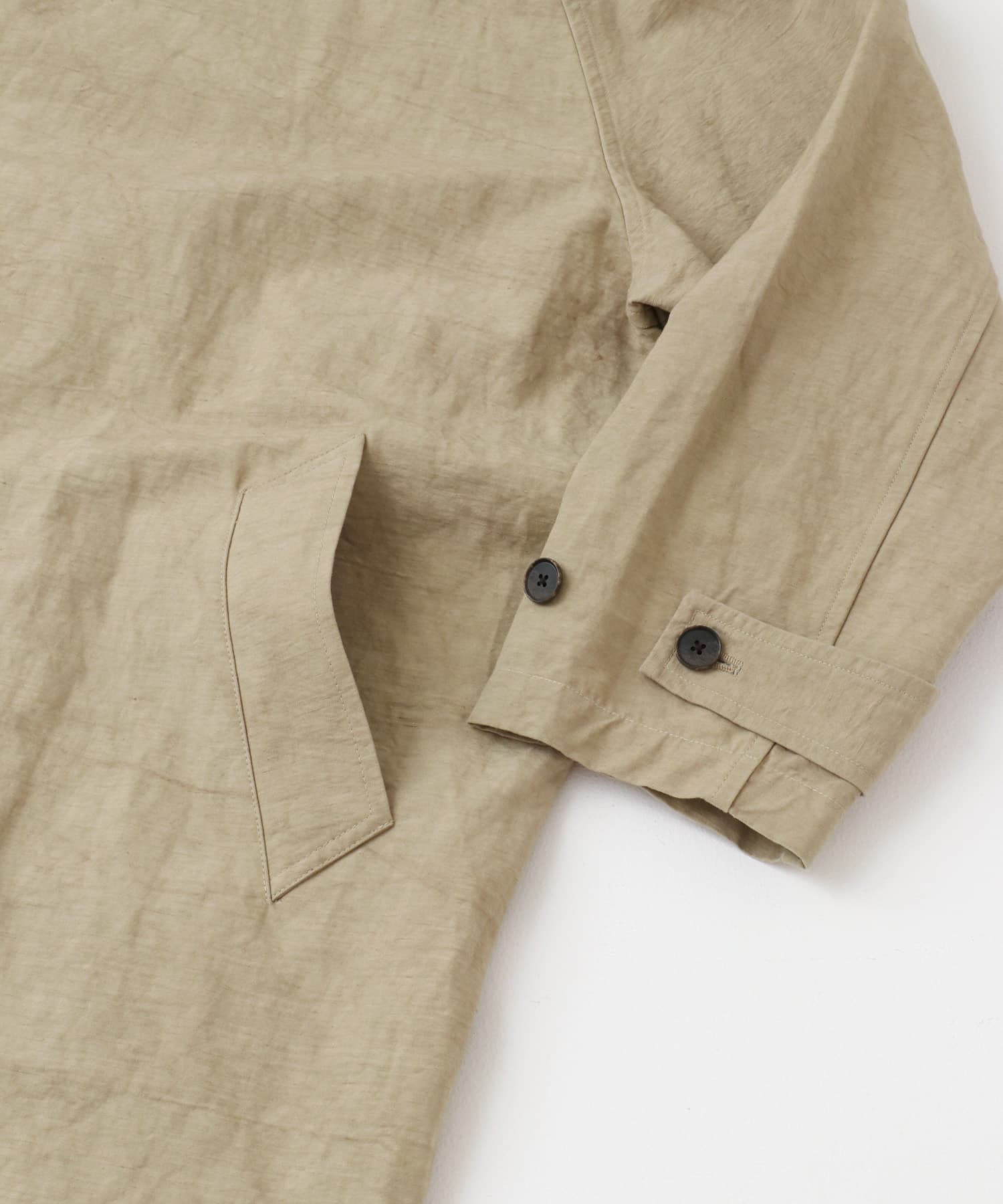 『ユニセックス』コットンリネンオーバートレンチコート BEIGE 1