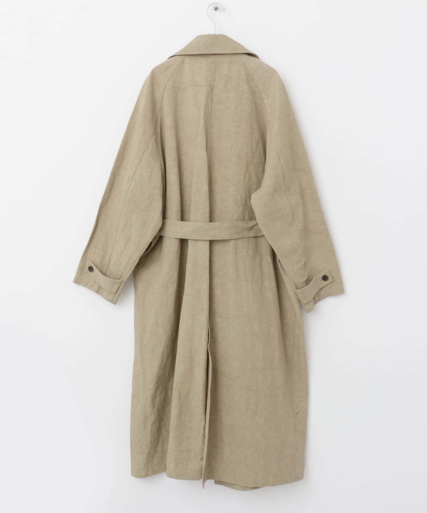『ユニセックス』コットンリネンオーバートレンチコート BEIGE 1