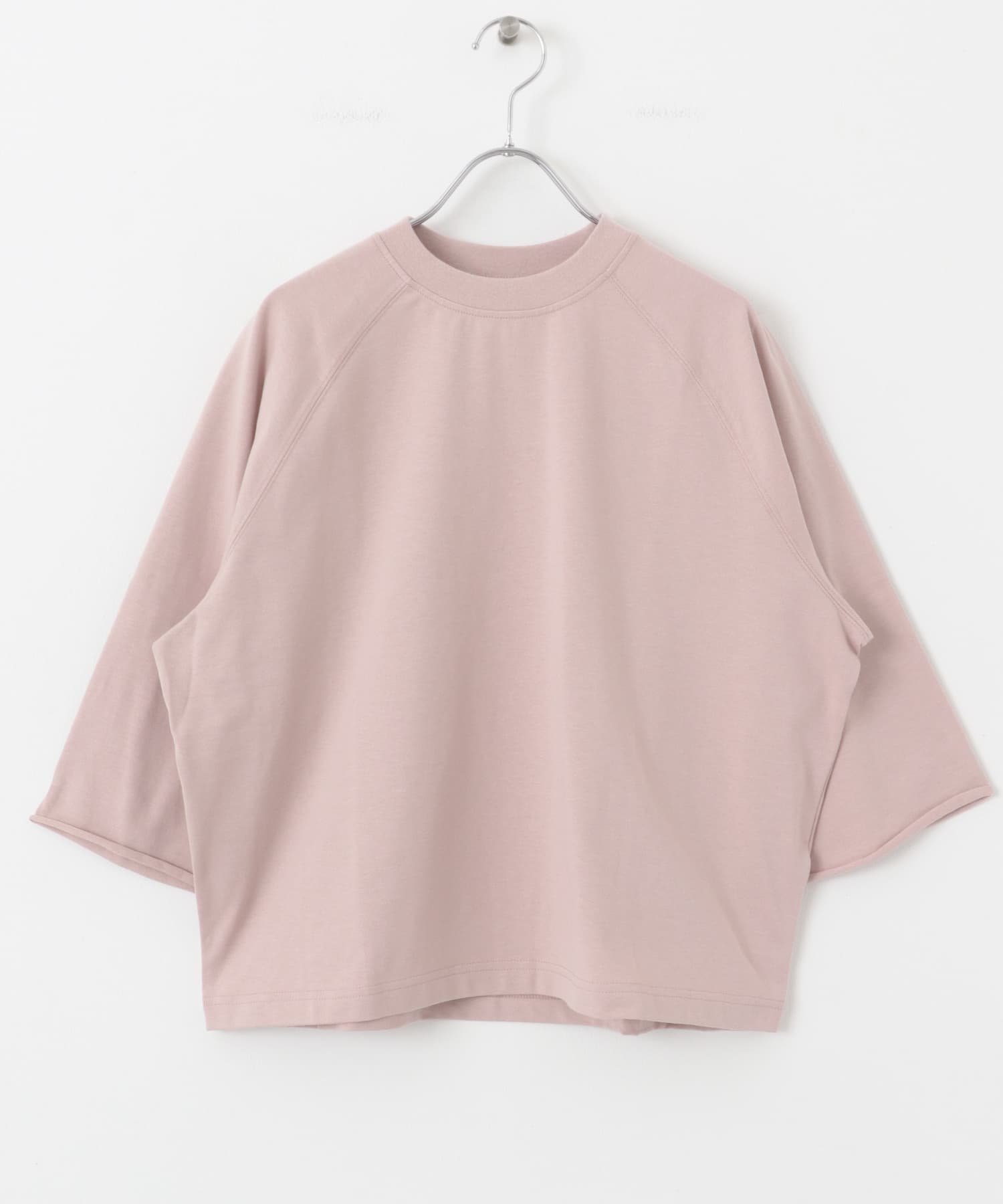 5分袖ラグランカットソー PINK FREE