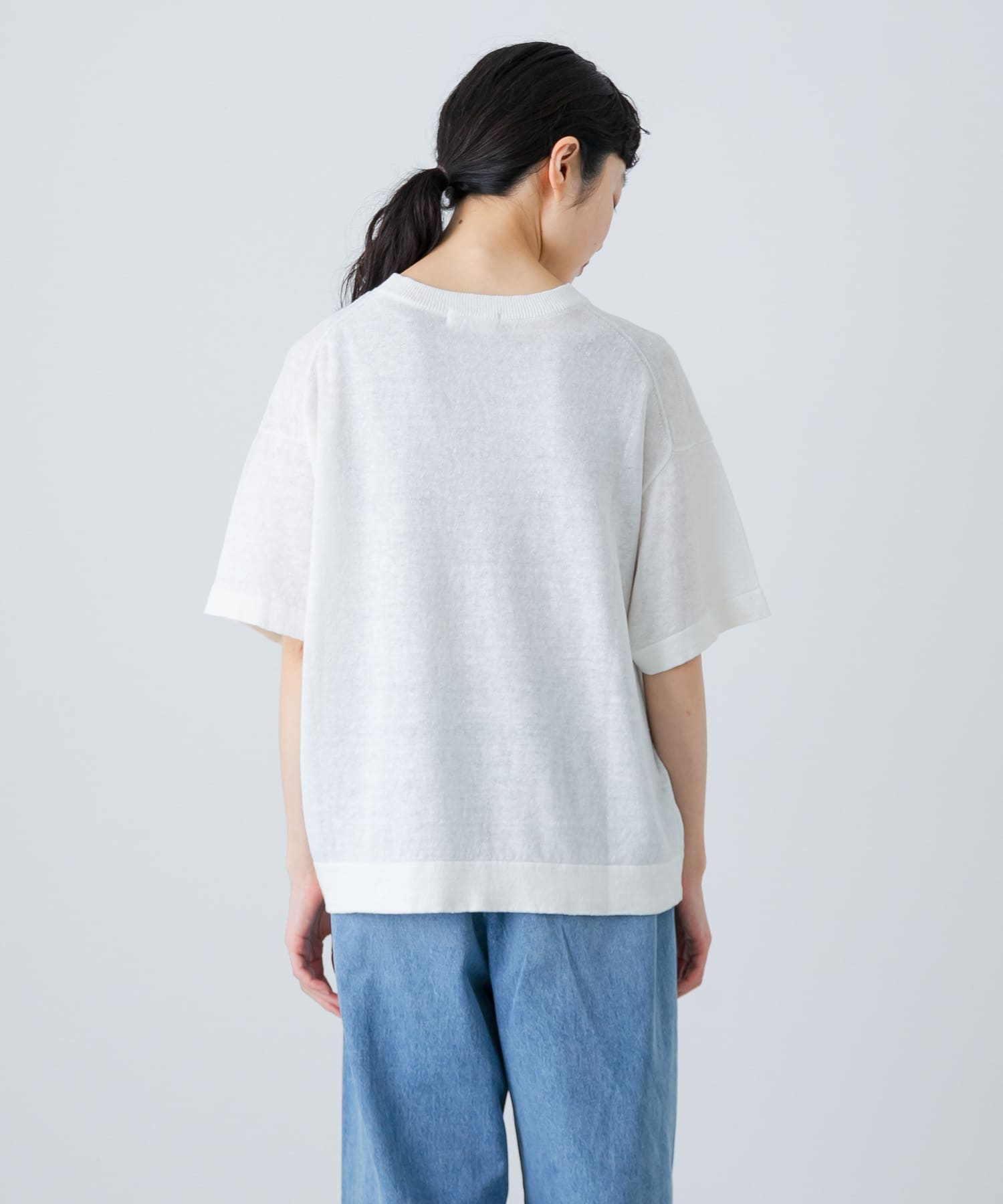 リネン半袖クルーネックニット(FREE NATURAL): トップス｜URBAN