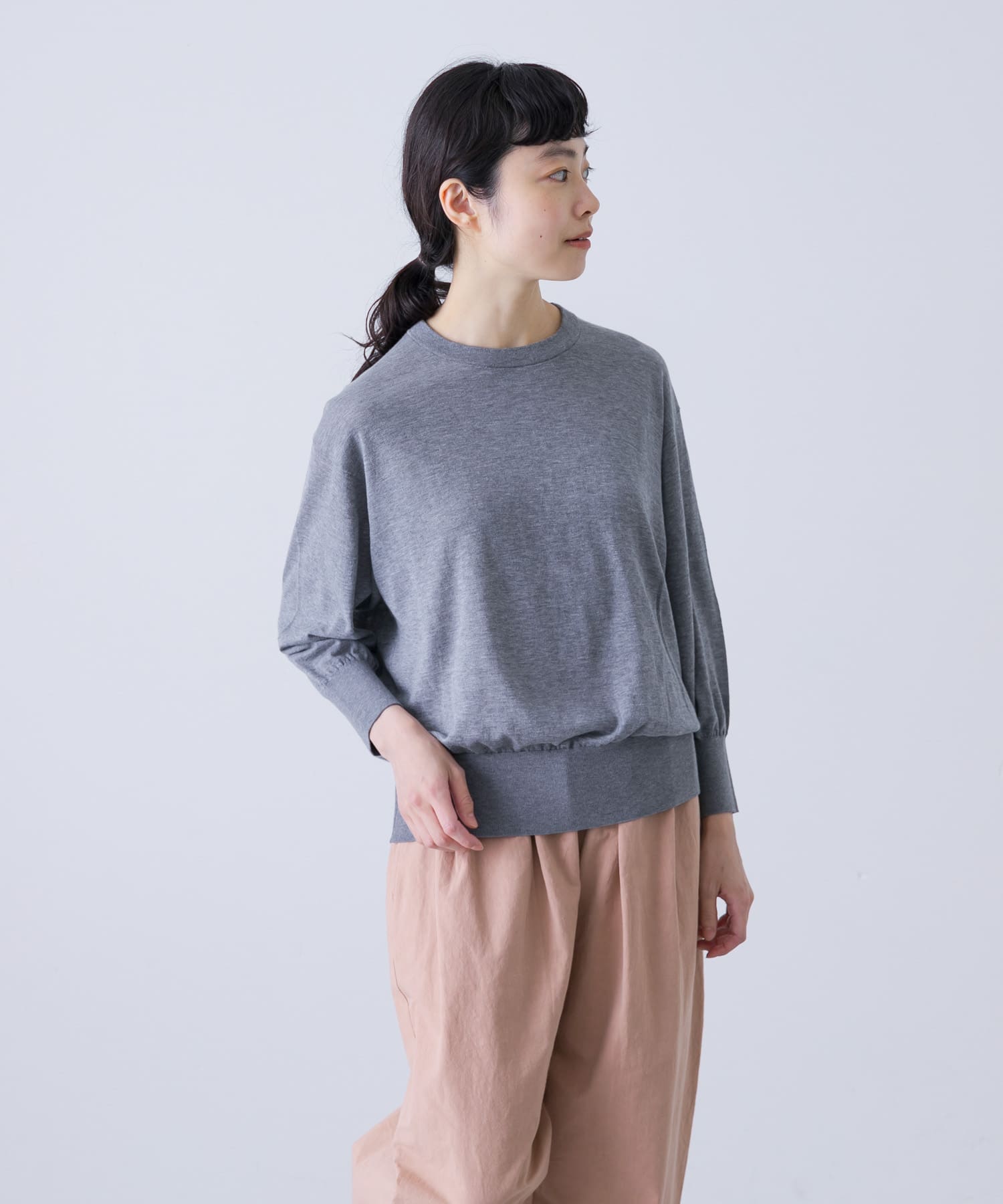 コットンエアリー7分袖プルオーバー