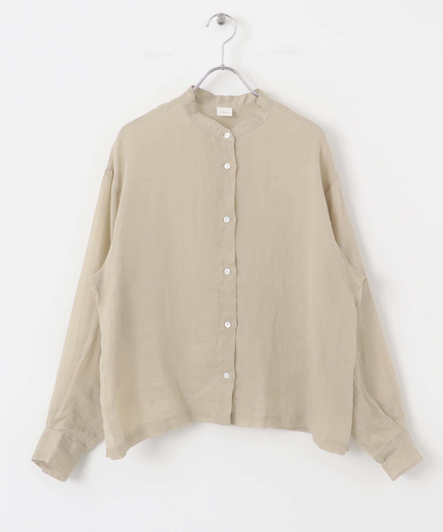 ラミースタンドカラーショートシャツ(FREE BEIGE): トップス｜URBAN