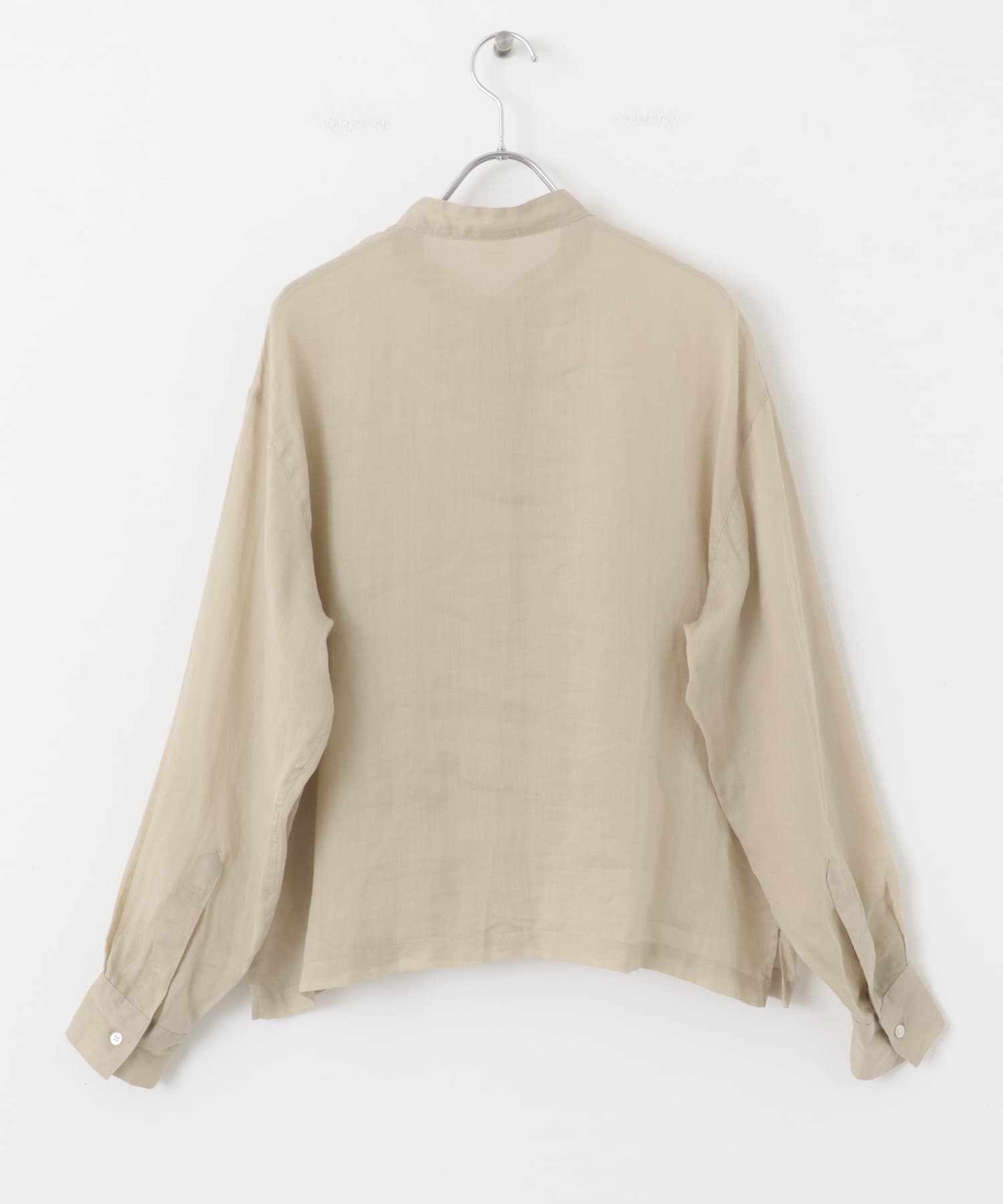ラミースタンドカラーショートシャツ BEIGE FREE