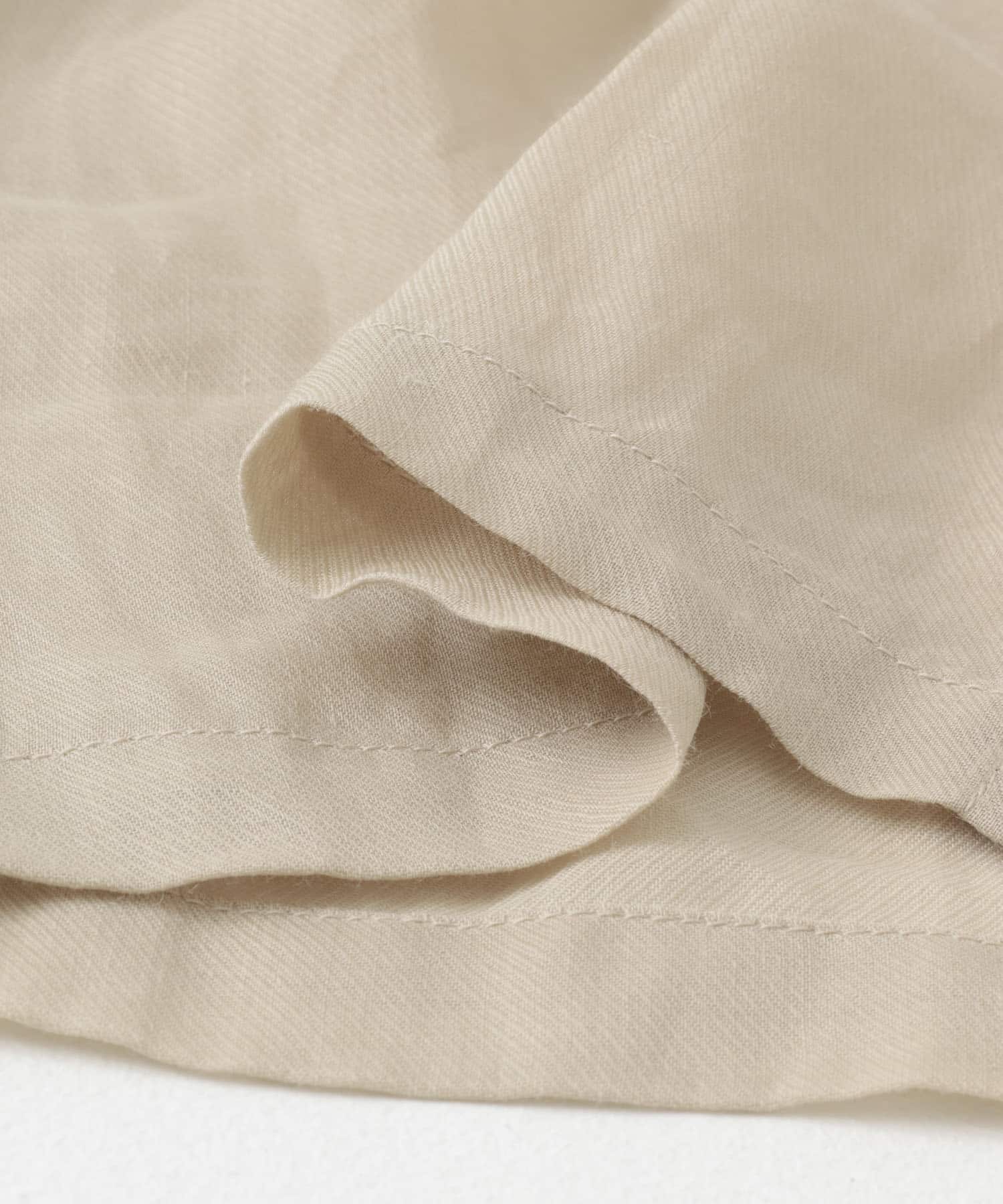 ラミースタンドカラーショートシャツ BEIGE FREE