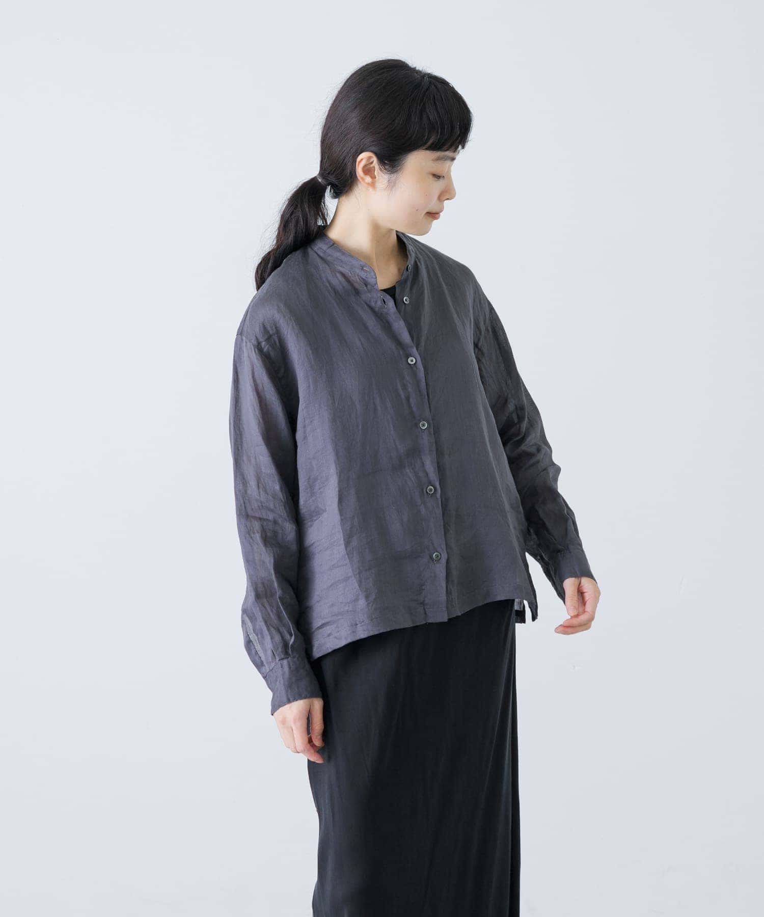 ラミースタンドカラーショートシャツ