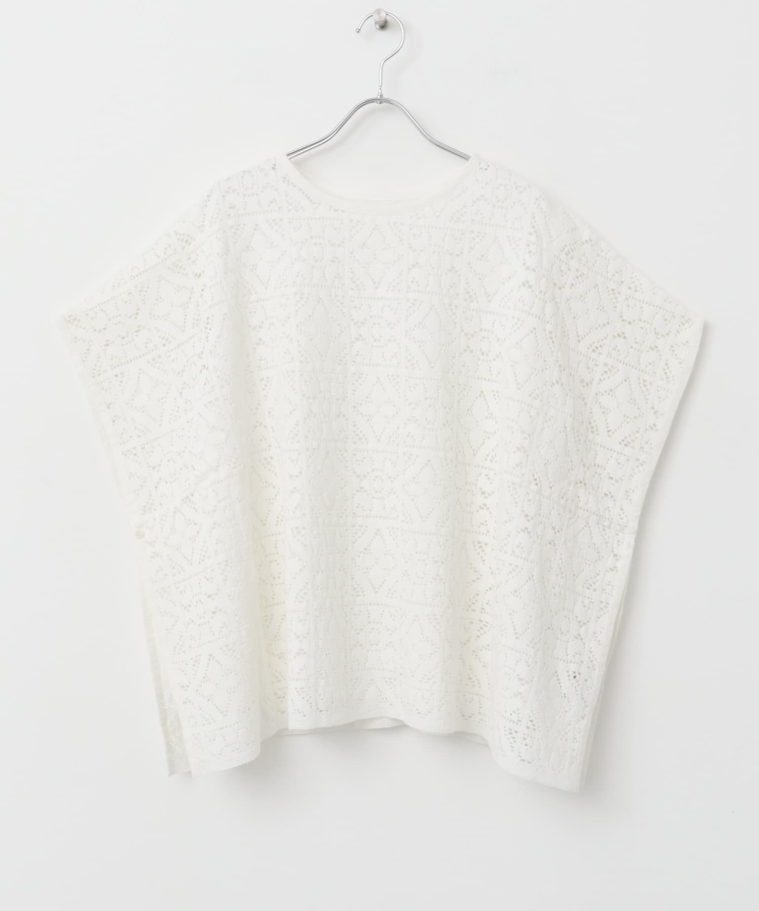 コットンレースポンチョプルオーバー OFF FREE