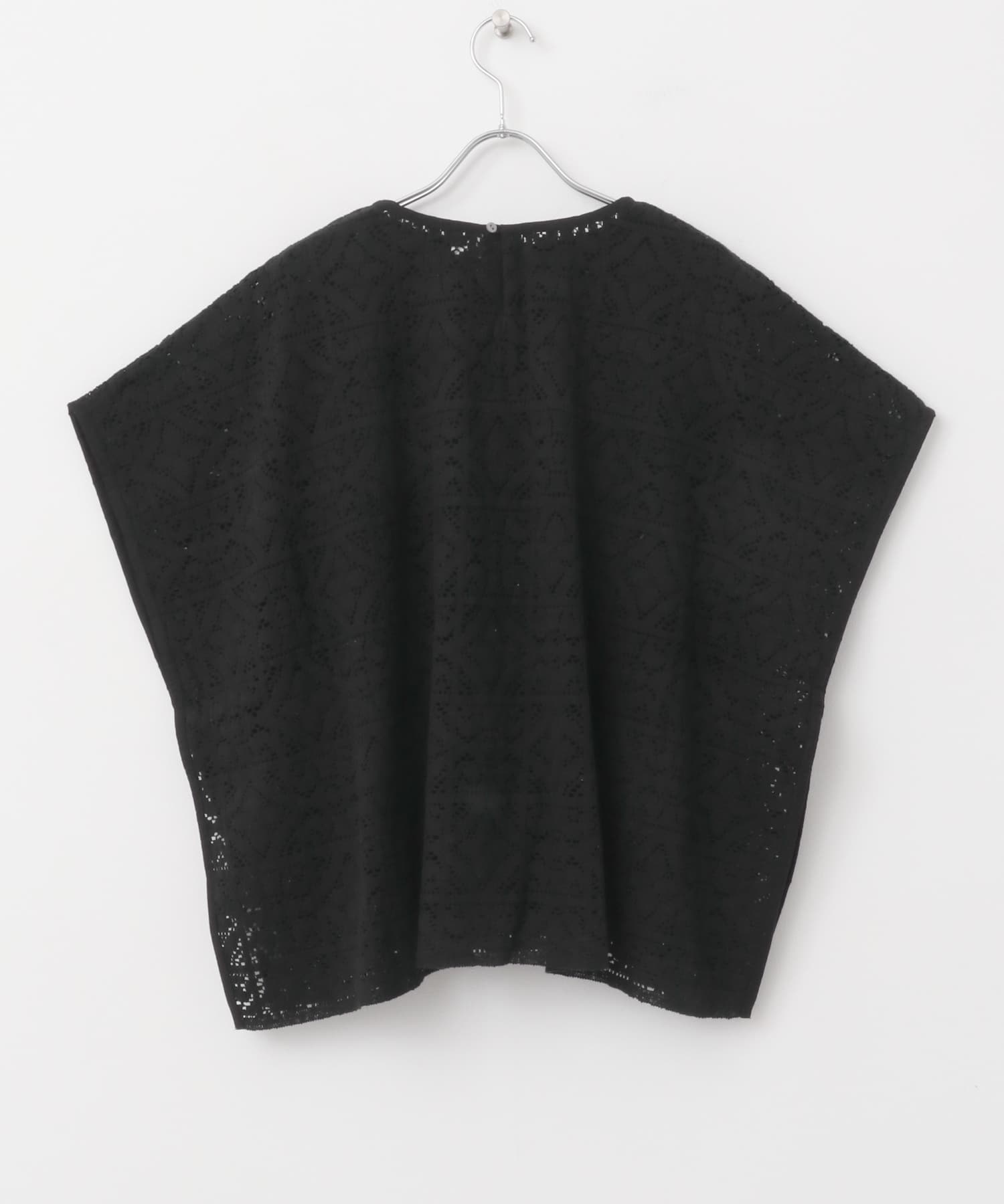 コットンレースポンチョプルオーバー BLACK FREE