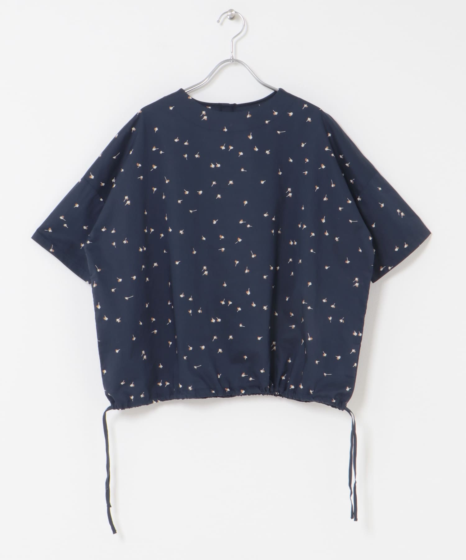 小花ドロストプルオーバー NAVY FREE