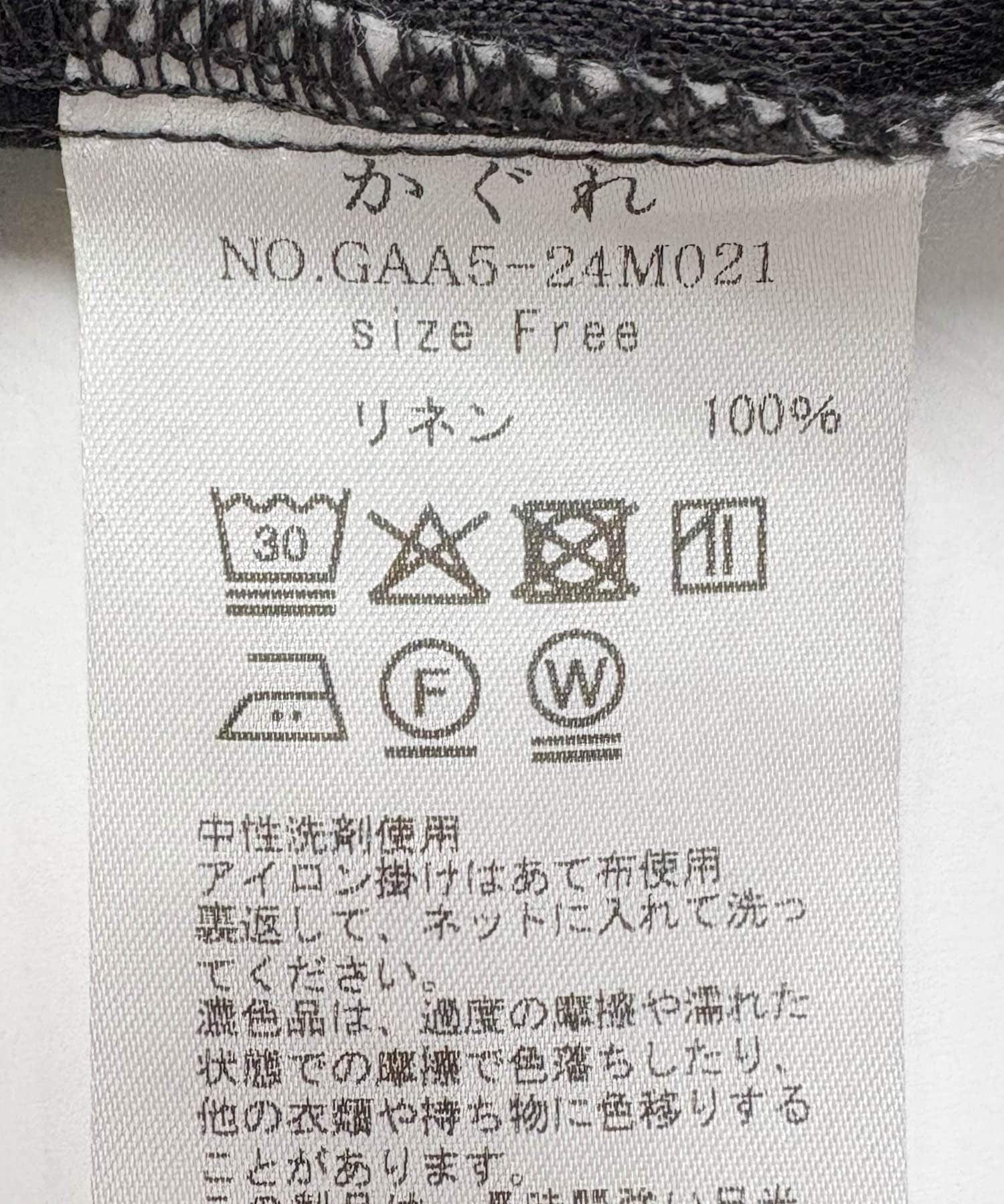 リネンハーフスリーブオールインワン CHARCOAL FREE