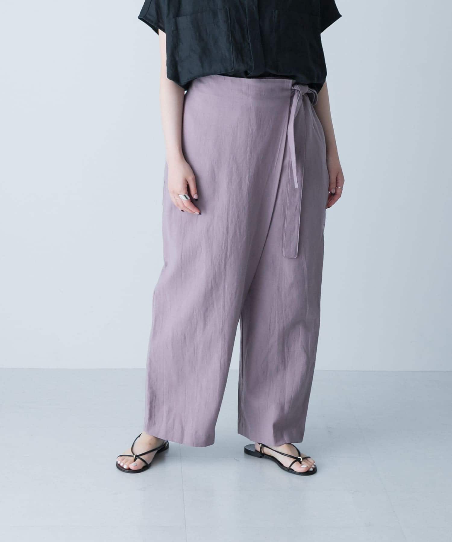 コットンリネンラップパンツ